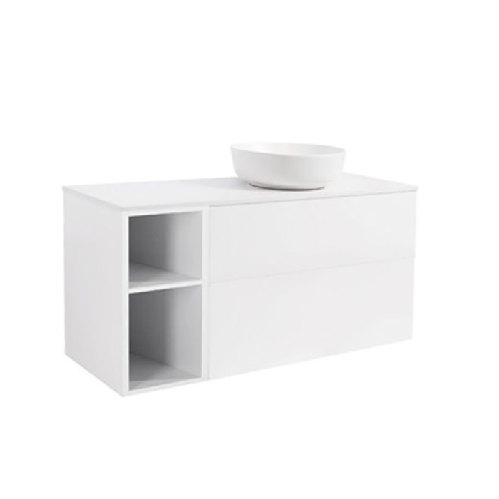 A IS90+30Ö VIT BS VIT+TS RUVIT Färg: Vit, Färg Tvättställ: Vit, Färg Bänkskiva: Vit, Rund Form, Storlek: 740x1210 mm