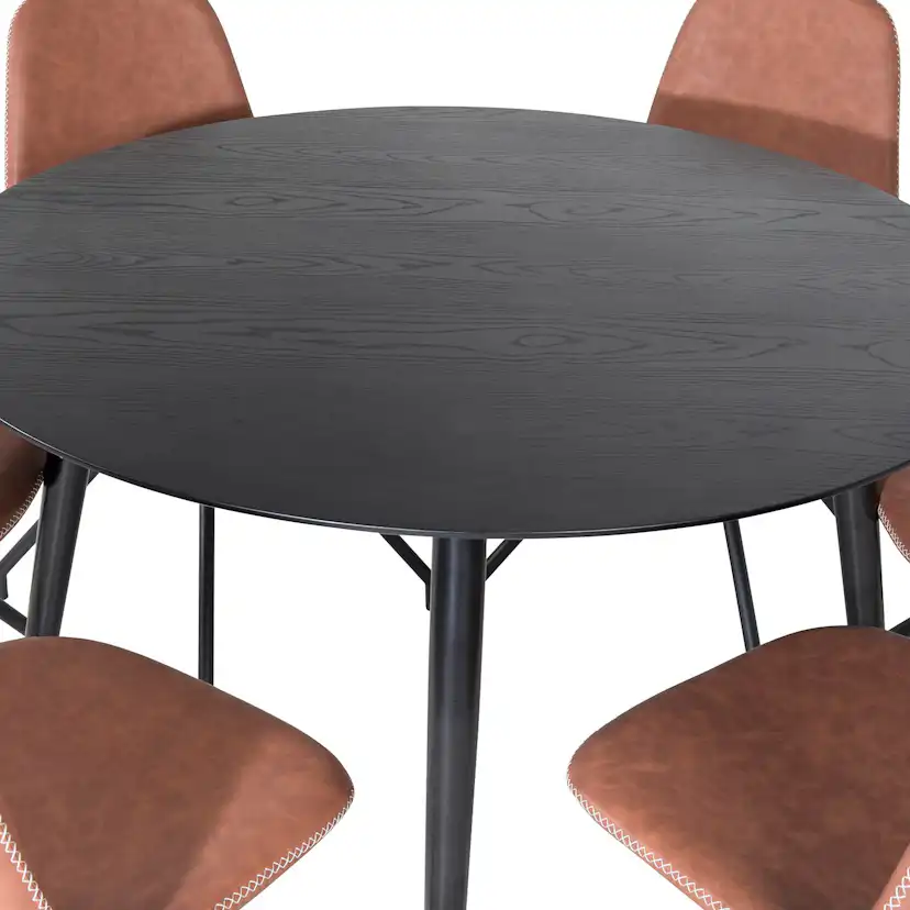 Matgrupp Venture Home Dipp Ø115 cm med 6 Polar Snurr Stolar