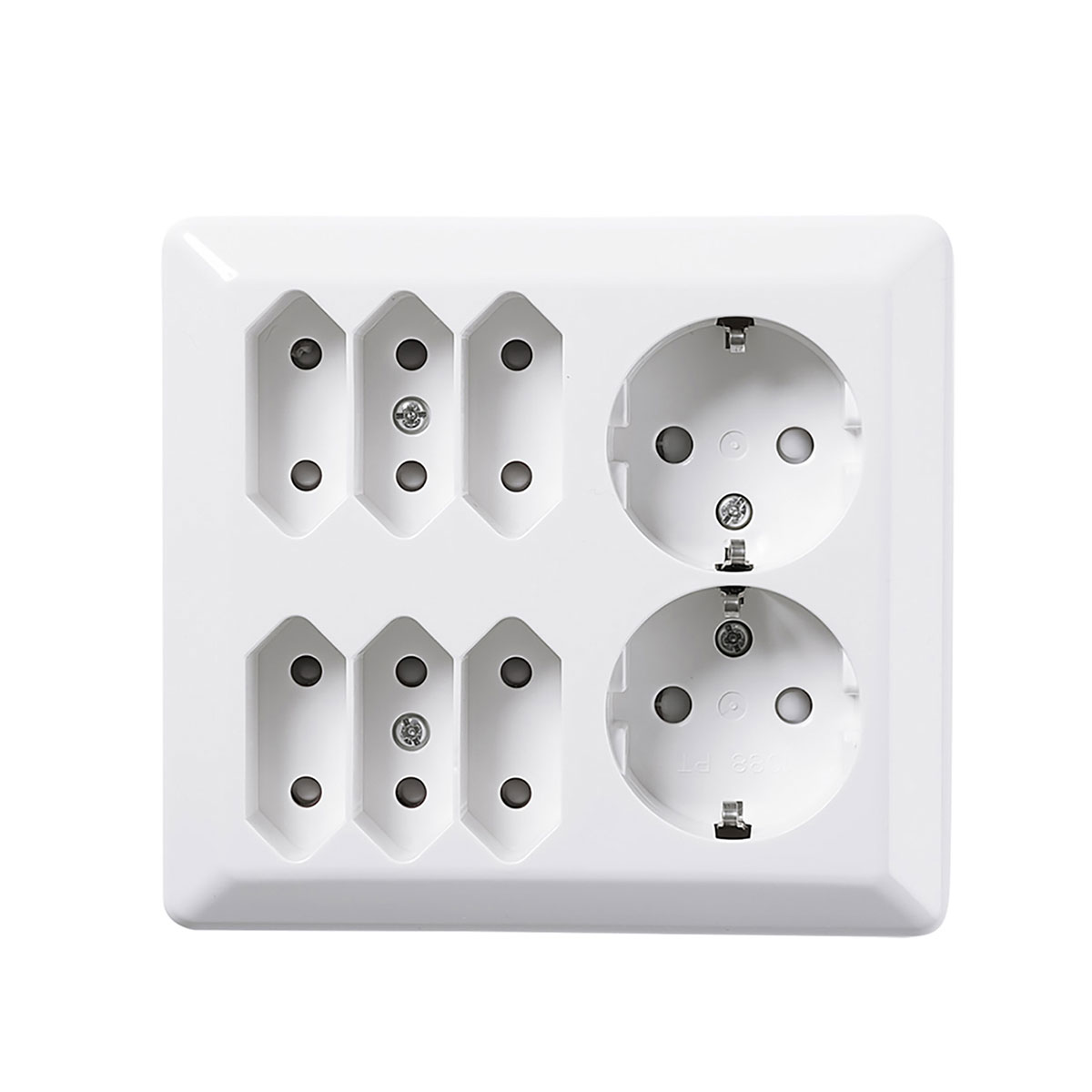 Vägguttag Elko 6+2-Vägs RS Renvit