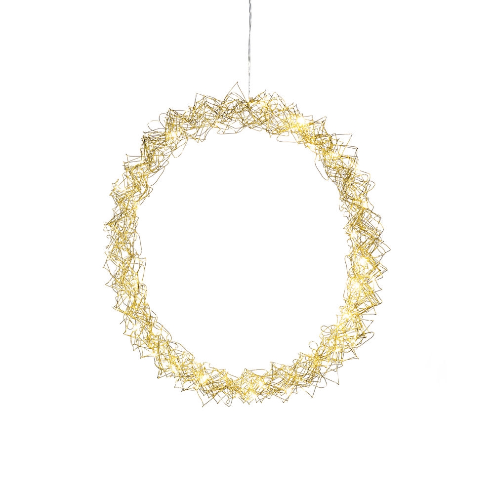 Krans mässing, 45 cm 40 LED Mässing