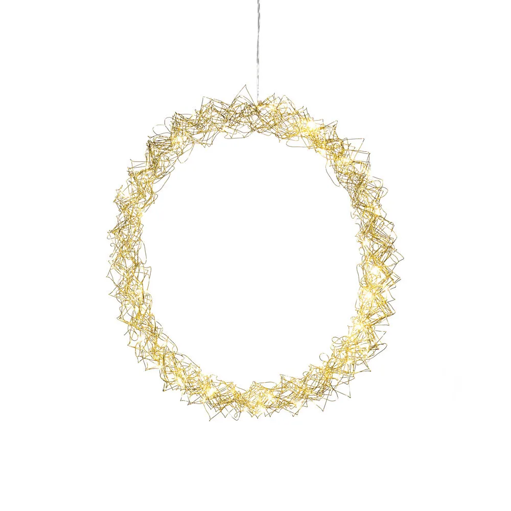 Krans mässing, 45 cm 40 LED Mässing