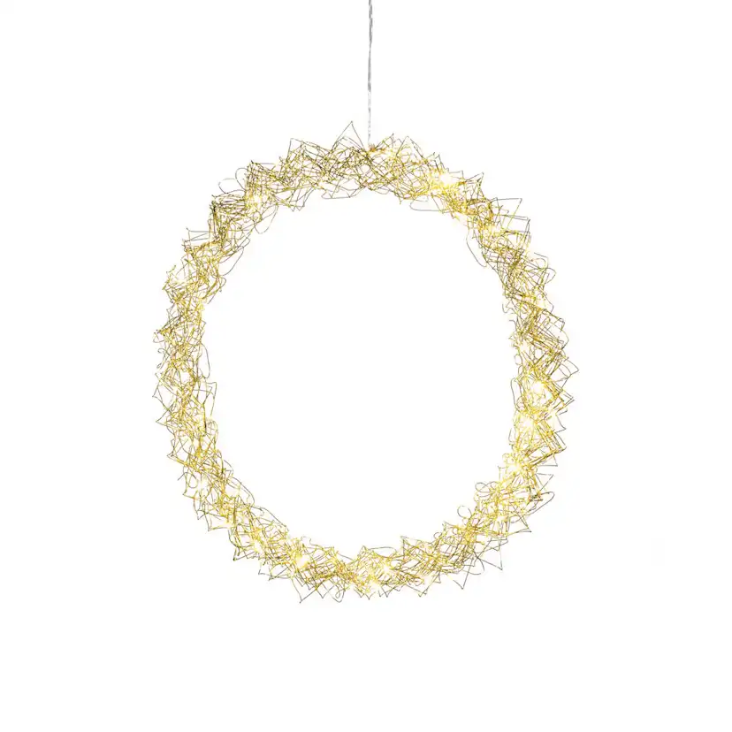 Krans mässing, 45 cm 40 LED Mässing