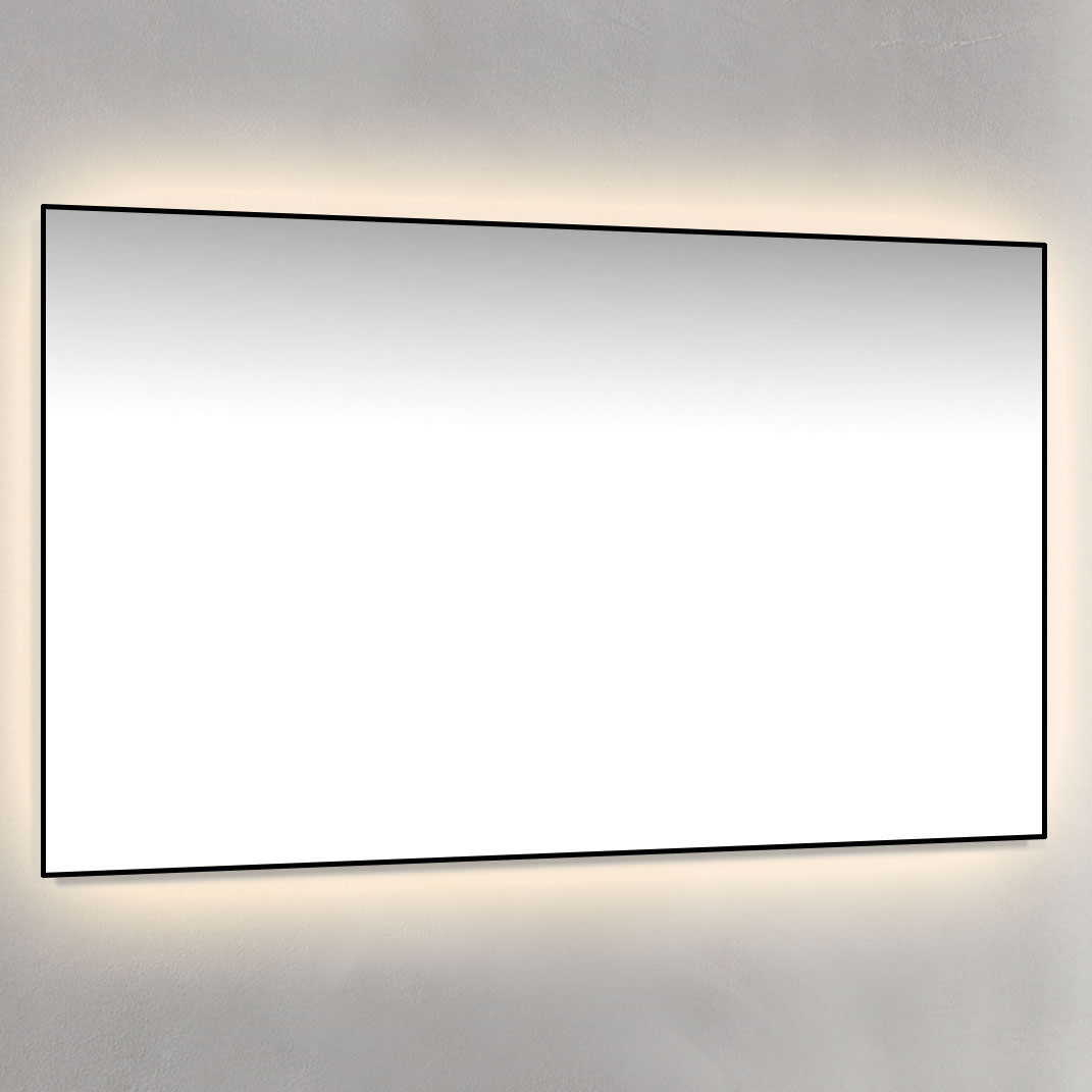 Spegel 120x70 Ambilight Svart Ram Bredd: 1200 mm, Mattsvart