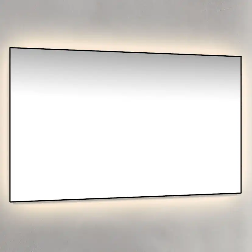Spegel 120x70 Ambilight Svart Ram Bredd: 1200 mm, Mattsvart