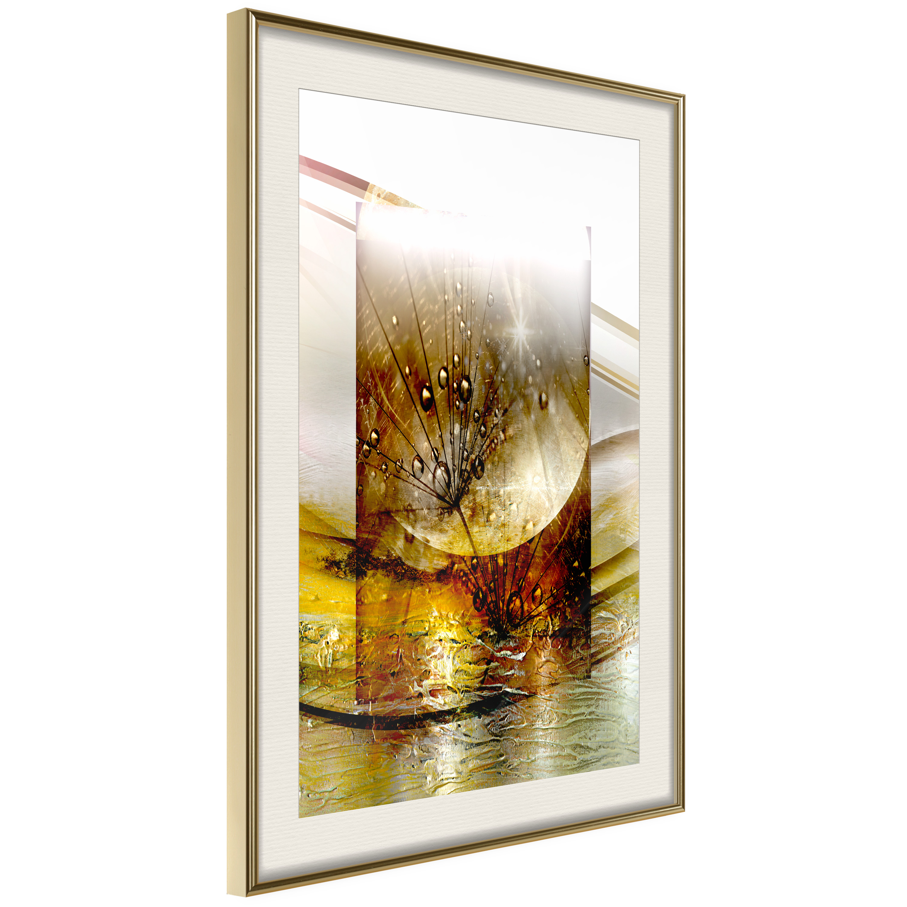 Affisch - Thought [Poster] 40x60 Guld ram med passepartout, 40x60 cm