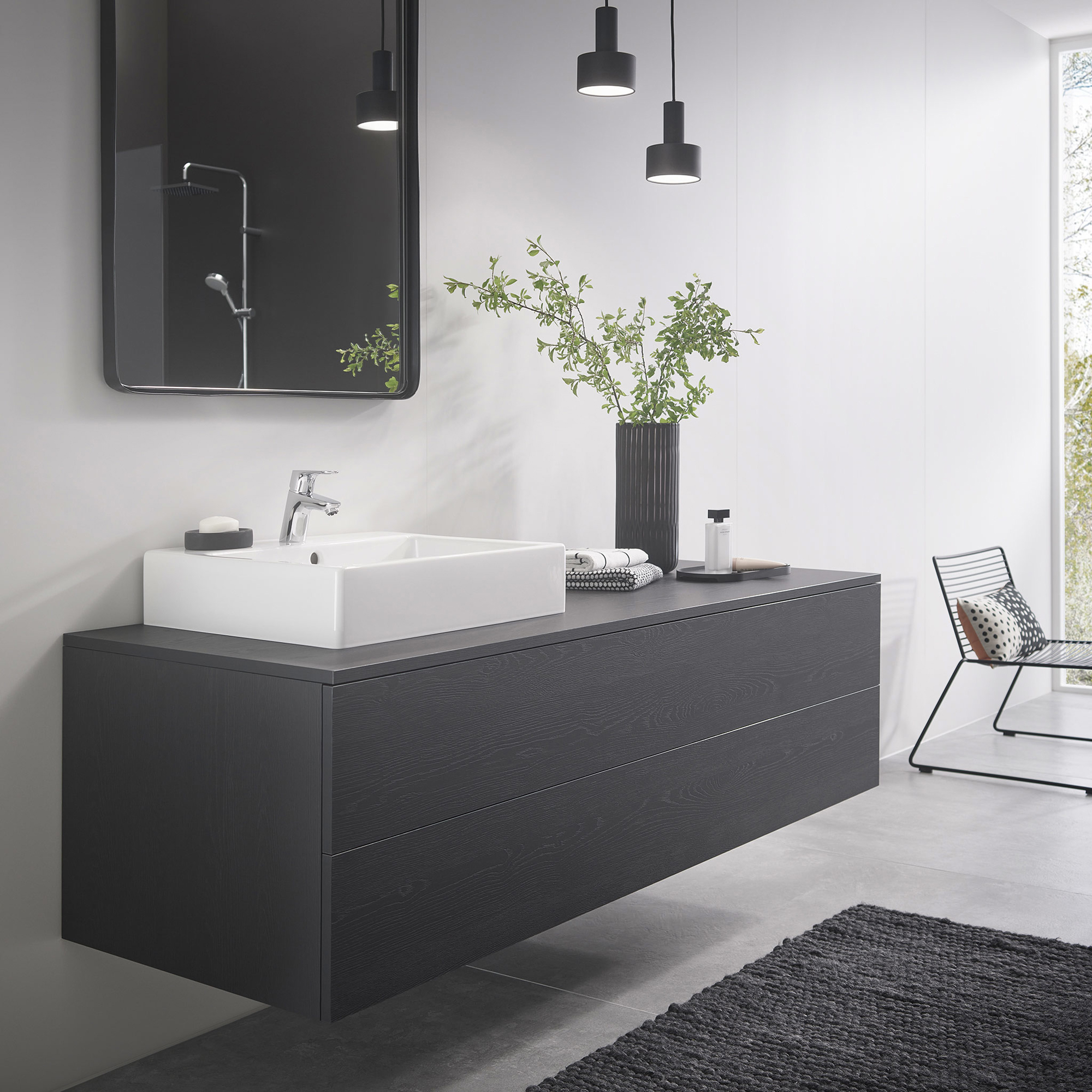 HG Focus 70 tvättställsblandare 3/8" oml. krom Med Lyftventil