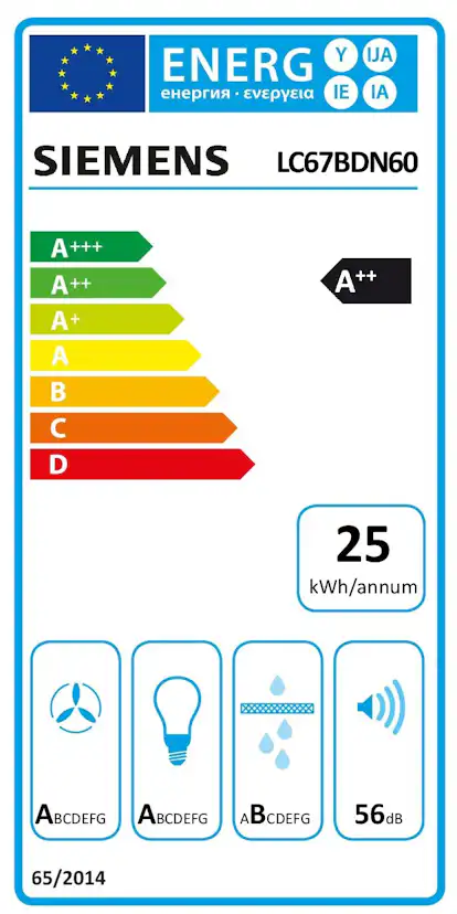 Vägghängd köksfläkt Siemens iQ500 LC67BDN60