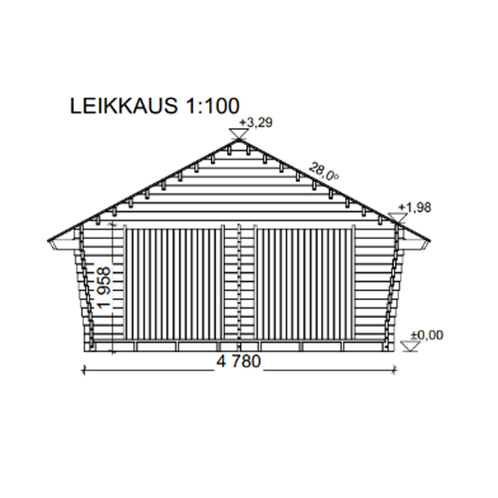Timmerförråd LP Garden U-XL (20m²) Lutande Tät Vägg