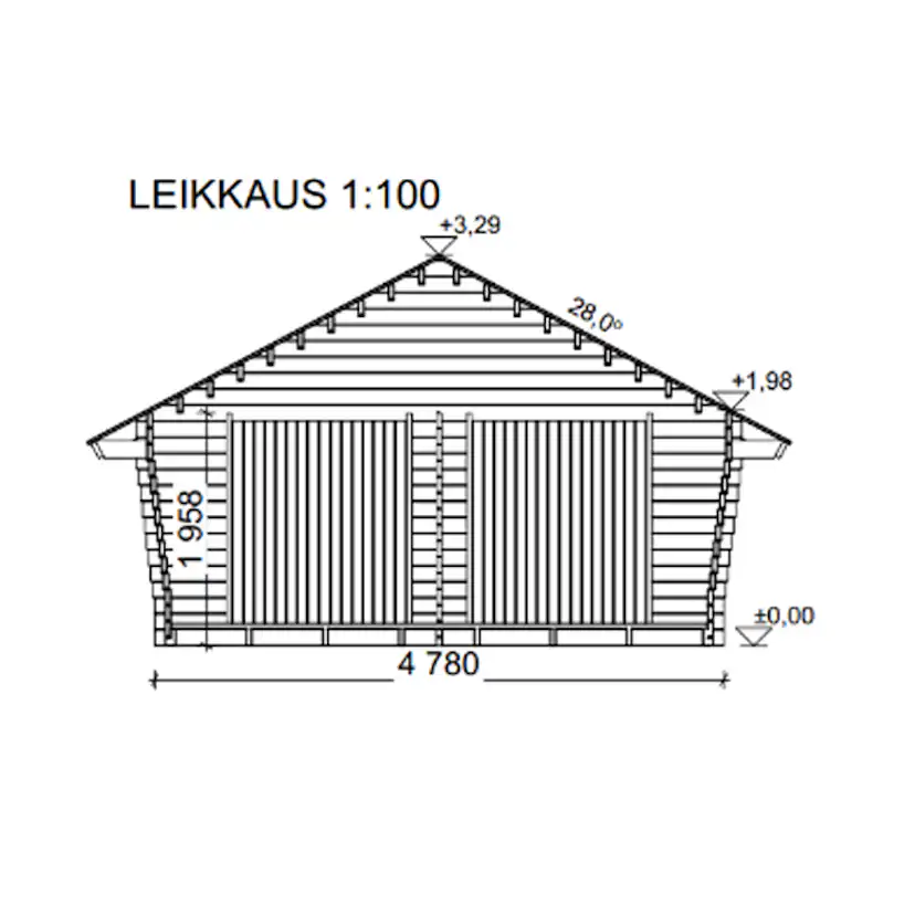Timmerförråd LP Garden U-XL (20m²) Lutande Tät Vägg