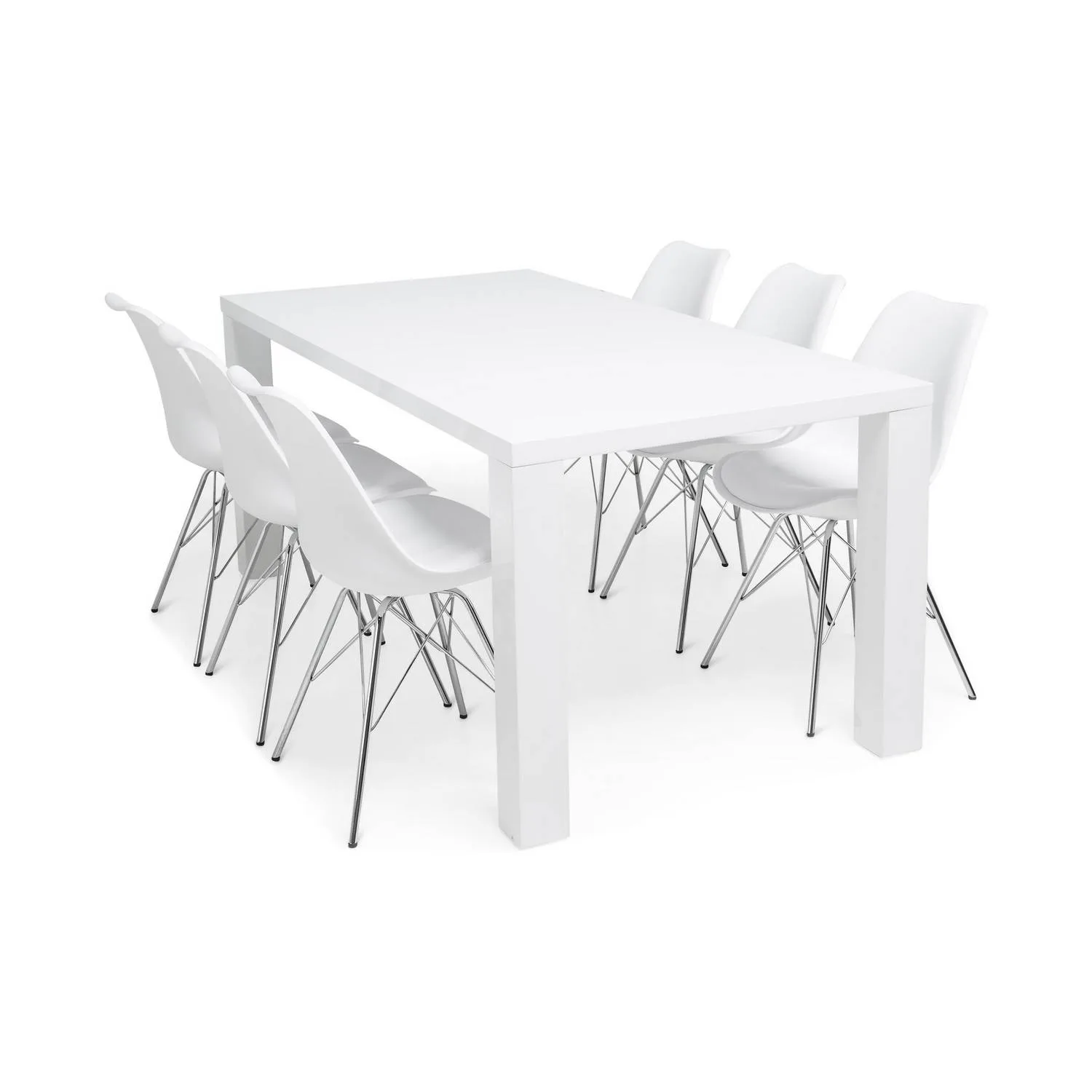 Matgrupp Concept 55 Cibus Matbord 180 cm med 6 Shell Matstol