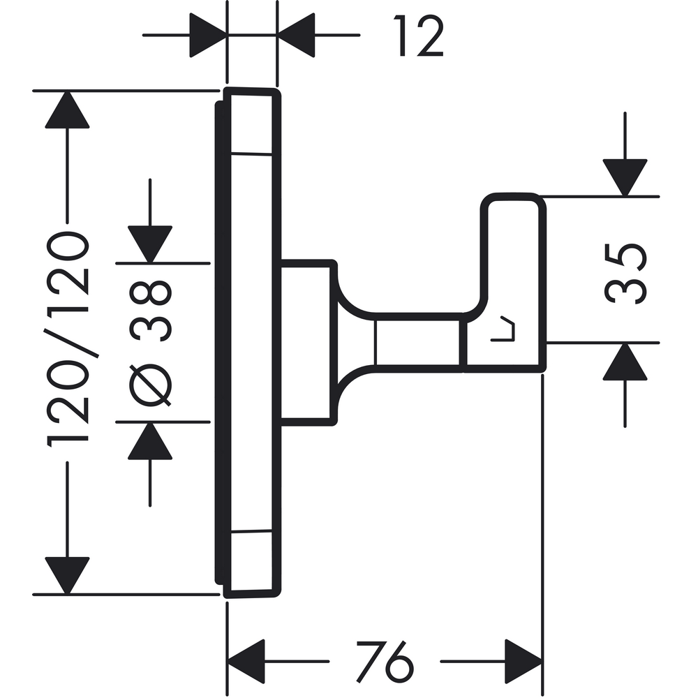 Avstängningsventil Axor Citterio E 3-funktioner
