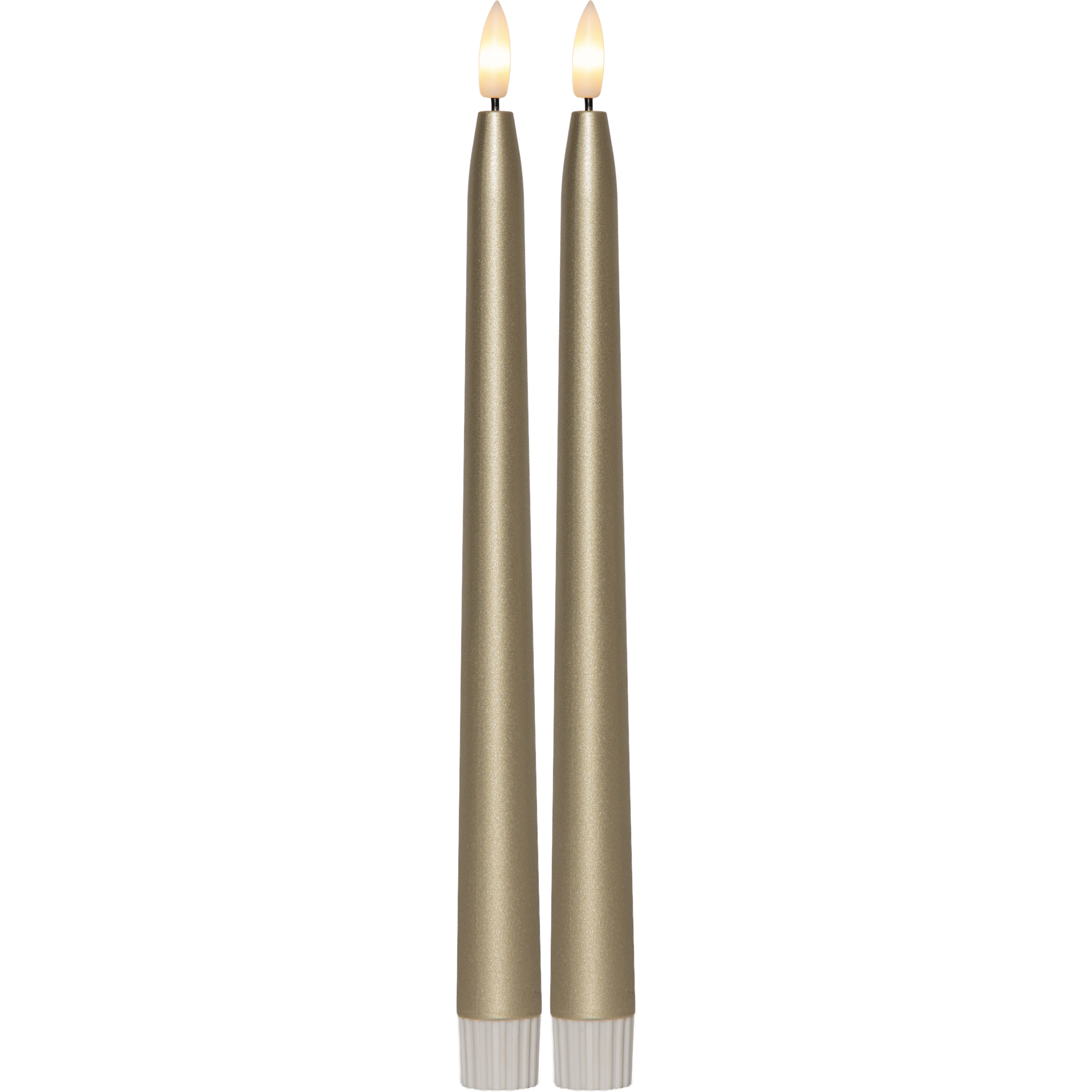 LED Antikljus 2-pack Flamme Metal Guld 28,6 cm
 Färg: Guld; Höjd 285 Mm