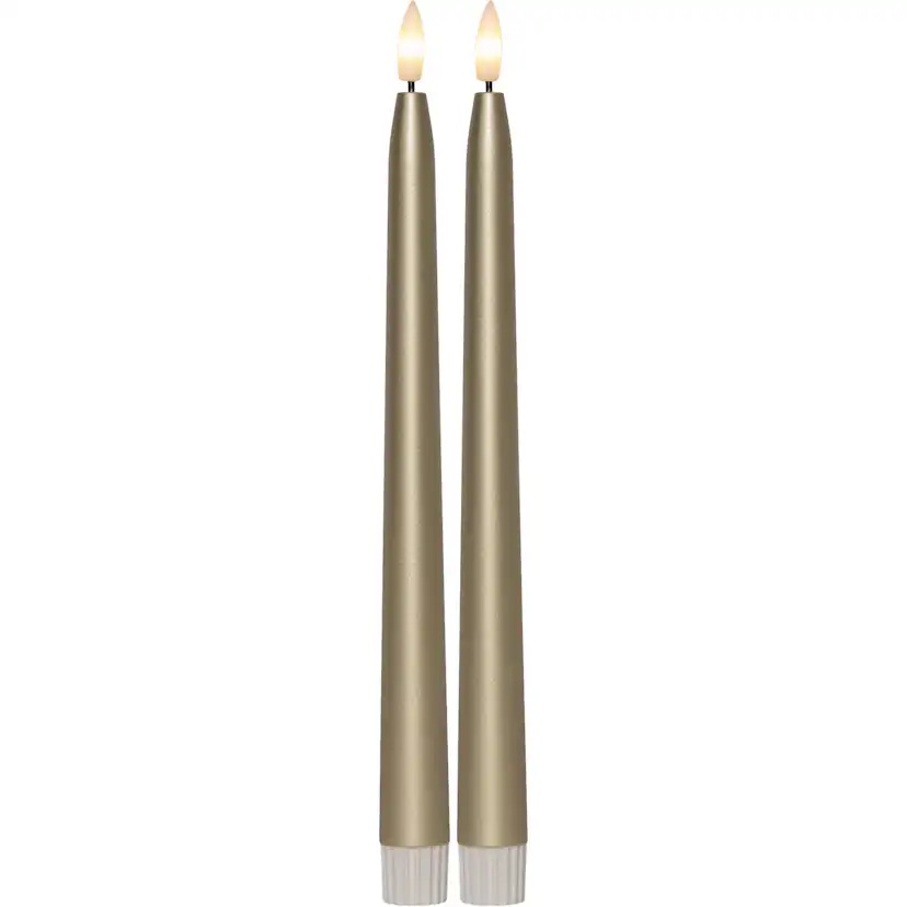 LED Antikljus 2-pack Flamme Metal Guld 28,6 cm
Färg: Guld; Höjd 285 Mm