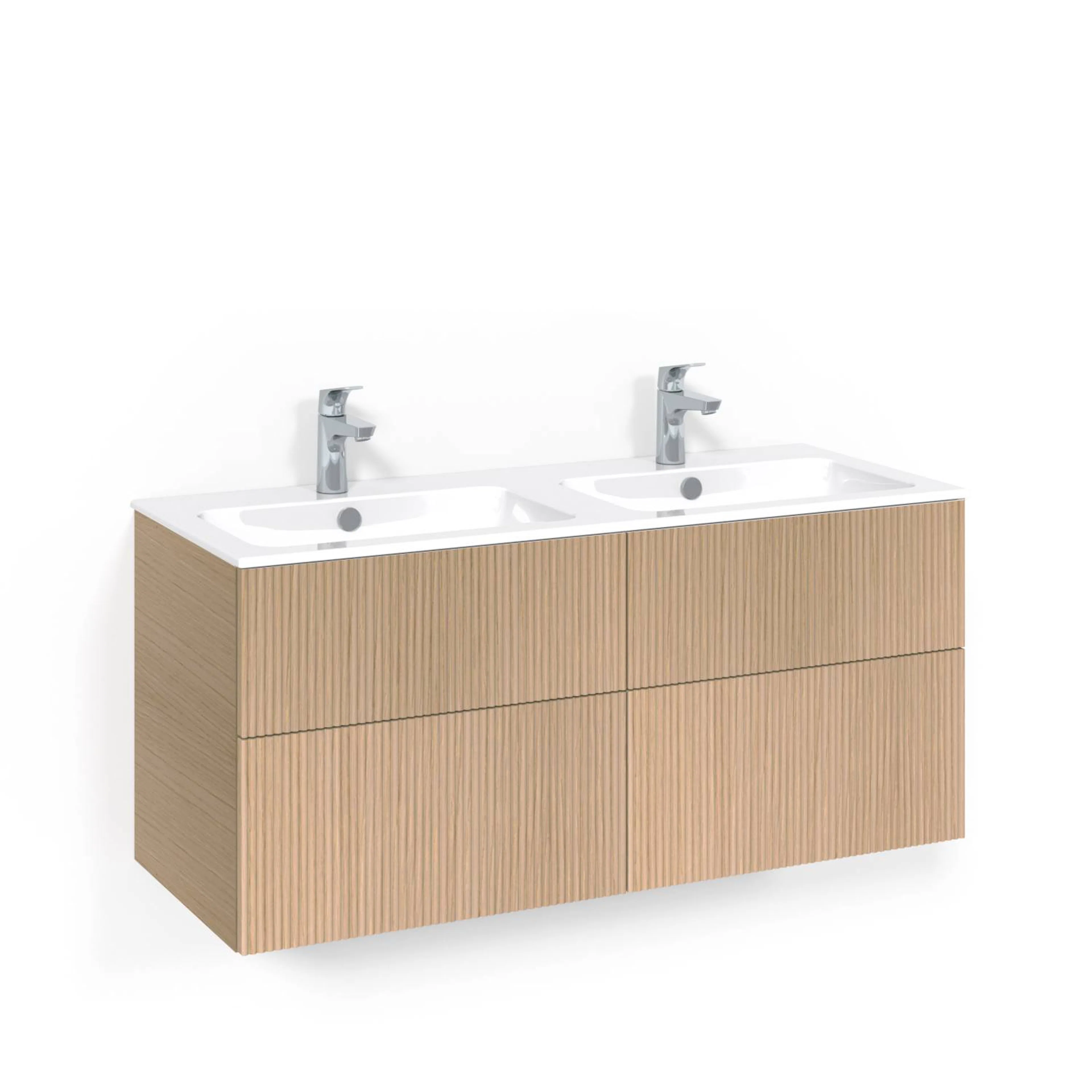 Crown Kom 120x45D Lj.Ek Li L14 Ljus Ek, 1200 mm, Tvättställ Light 14, Utan Pushfunktion