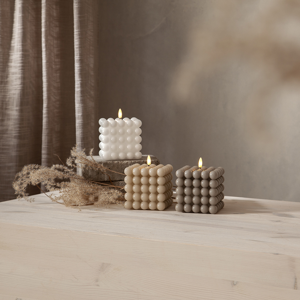 LEDBlockljus Flamme Dot Vit
