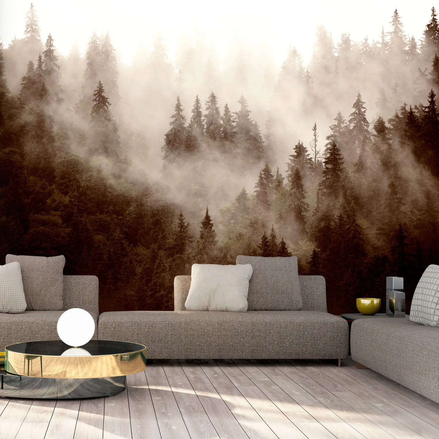 Fototapet - Mountain Forest (Sepia) 200x140 200x140 cm
