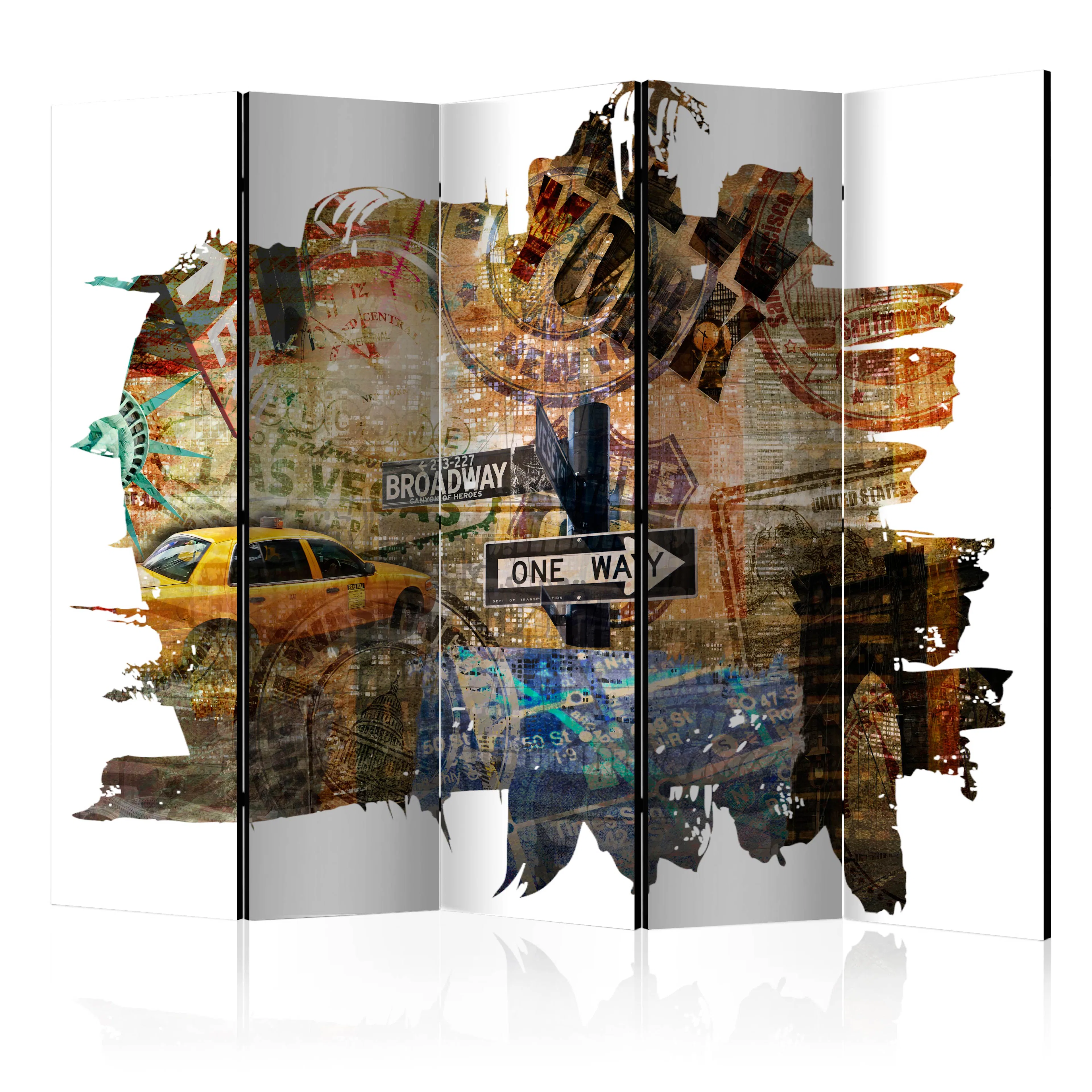 Rumsavdelare Skärmvägg Arkiio New York Collage II 225x172 cm