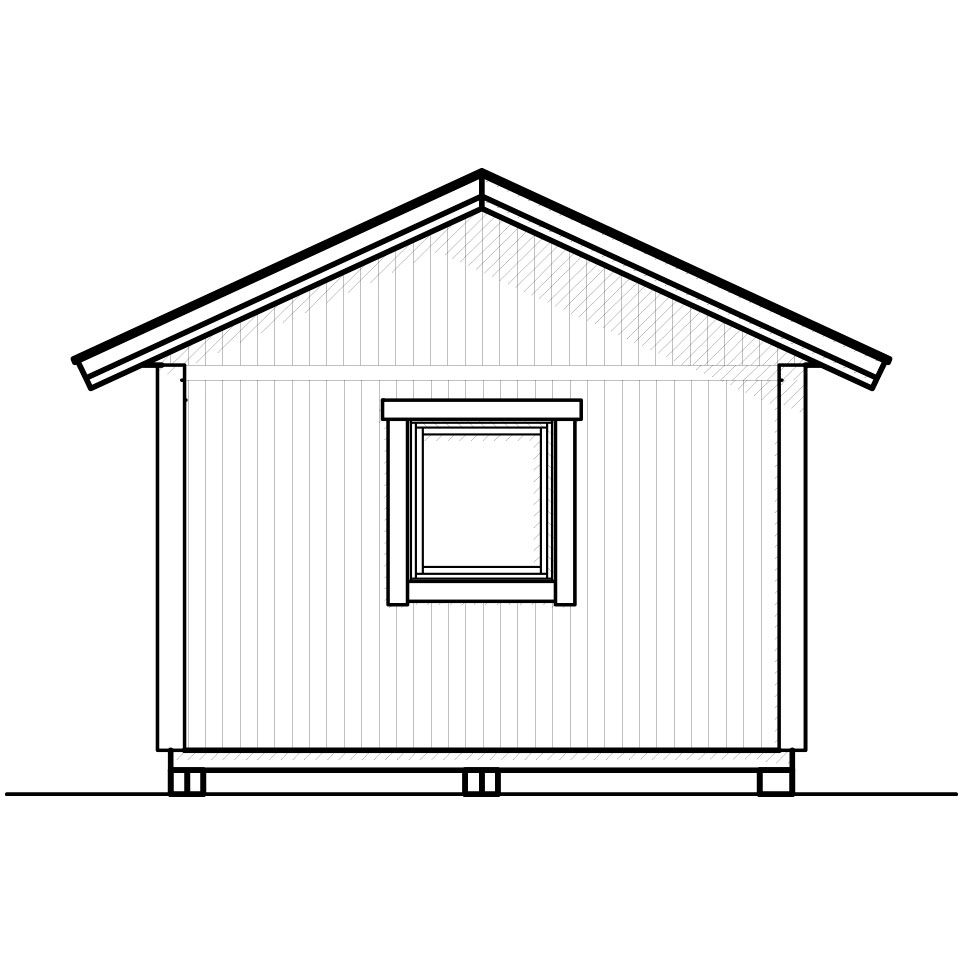 Attefallshus Vibostugan Njuta 25-3 24,3 m² Trähus med Sadeltak
