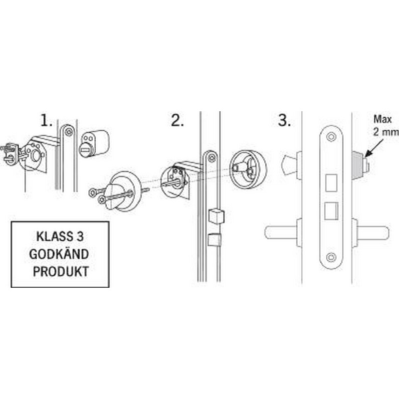 Cylinder Millers 71237 Oval 3 lås 5 nycklar