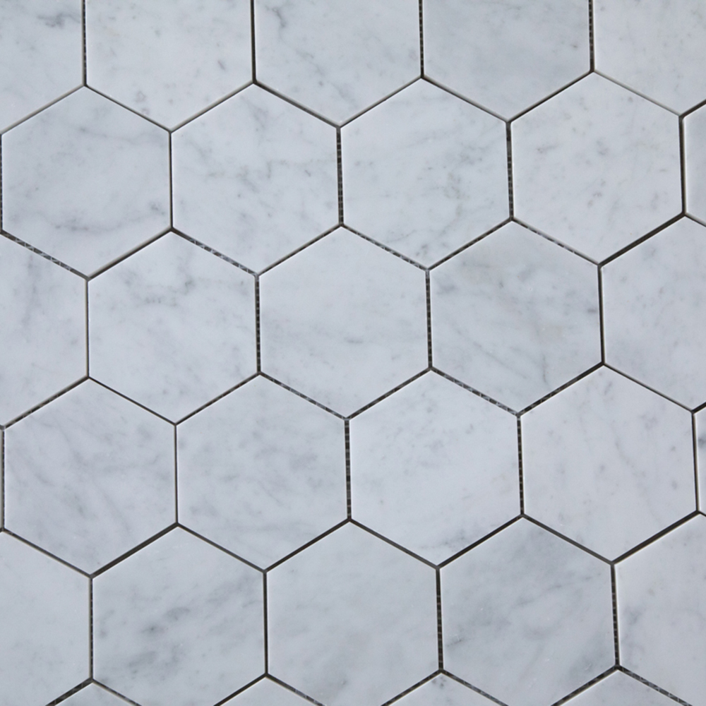 Natursten ArtStone Bianco Carrara C Hexagon Polerad 5x5 cm