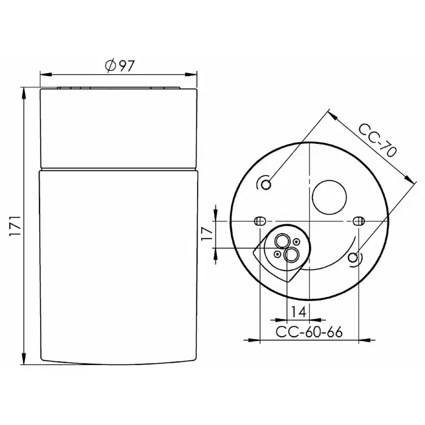 Vägg-/Taklampa Ifö Electric Opus 100/175 IP44 LED 2700K