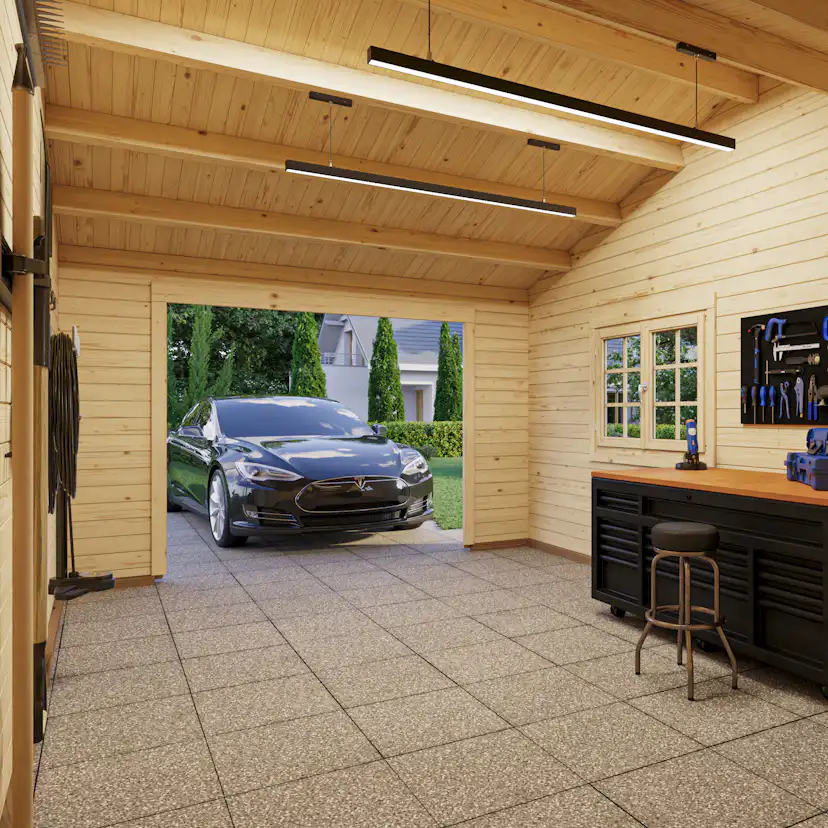 Garage Palmako Roger med Carport 53,1 m2