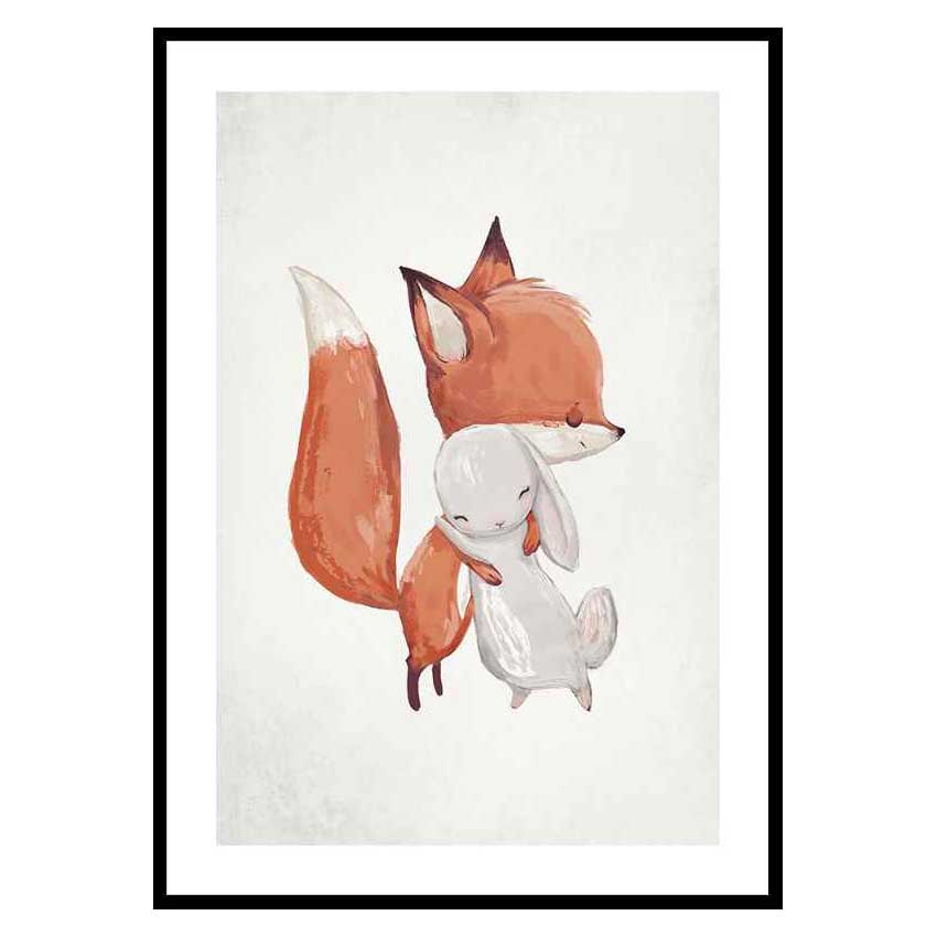Poster Gallerix Watercolor Fox And Bunny