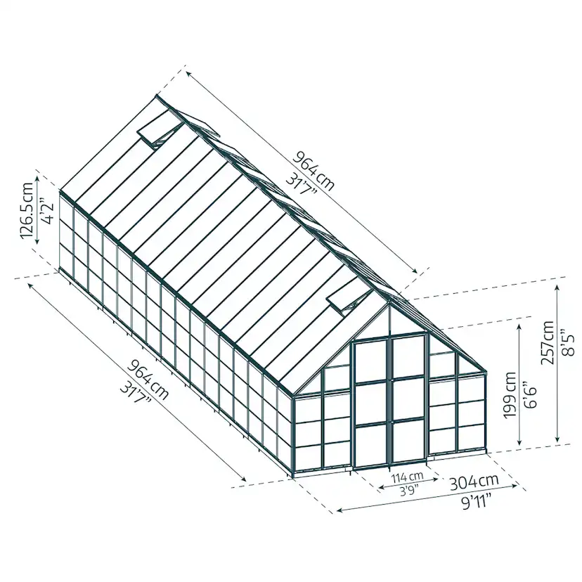 Växthus Canopia by Palram Balance 28,7 m² Silver