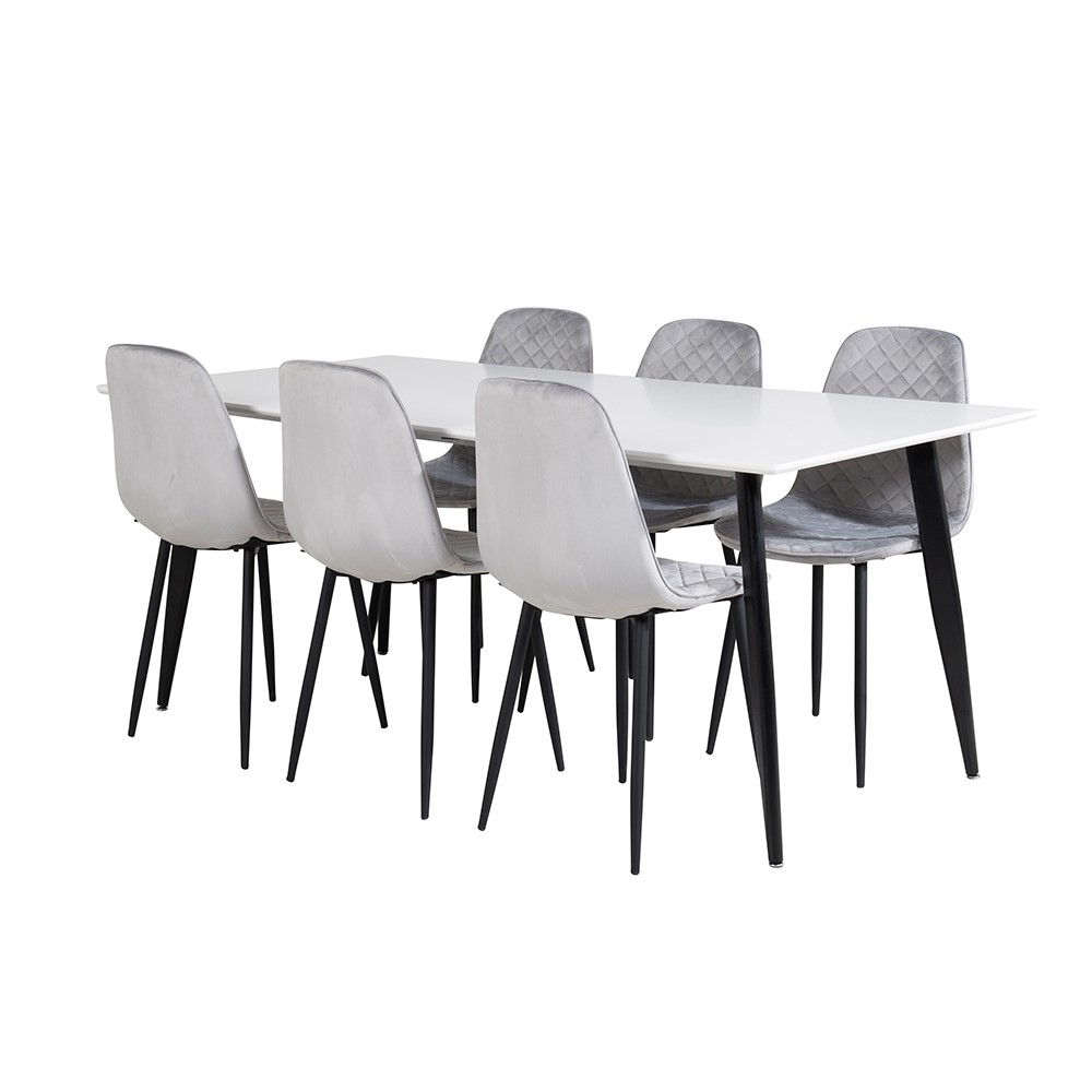 Matgrupp Venture Home Pobbie med 6 Phoi Stolar Sammet