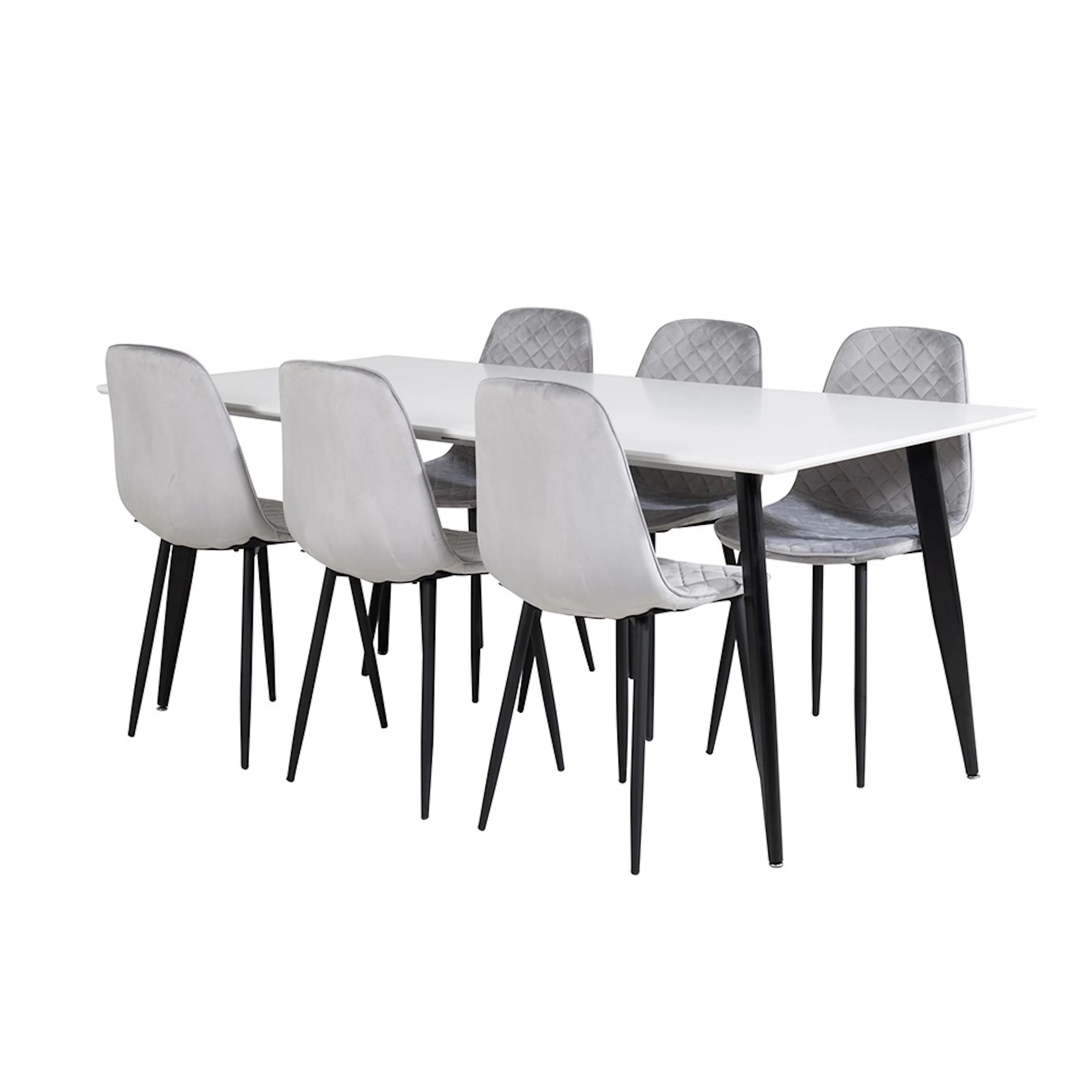 Matgrupp Venture Home Pobbie med 6 Phoi Stolar Sammet