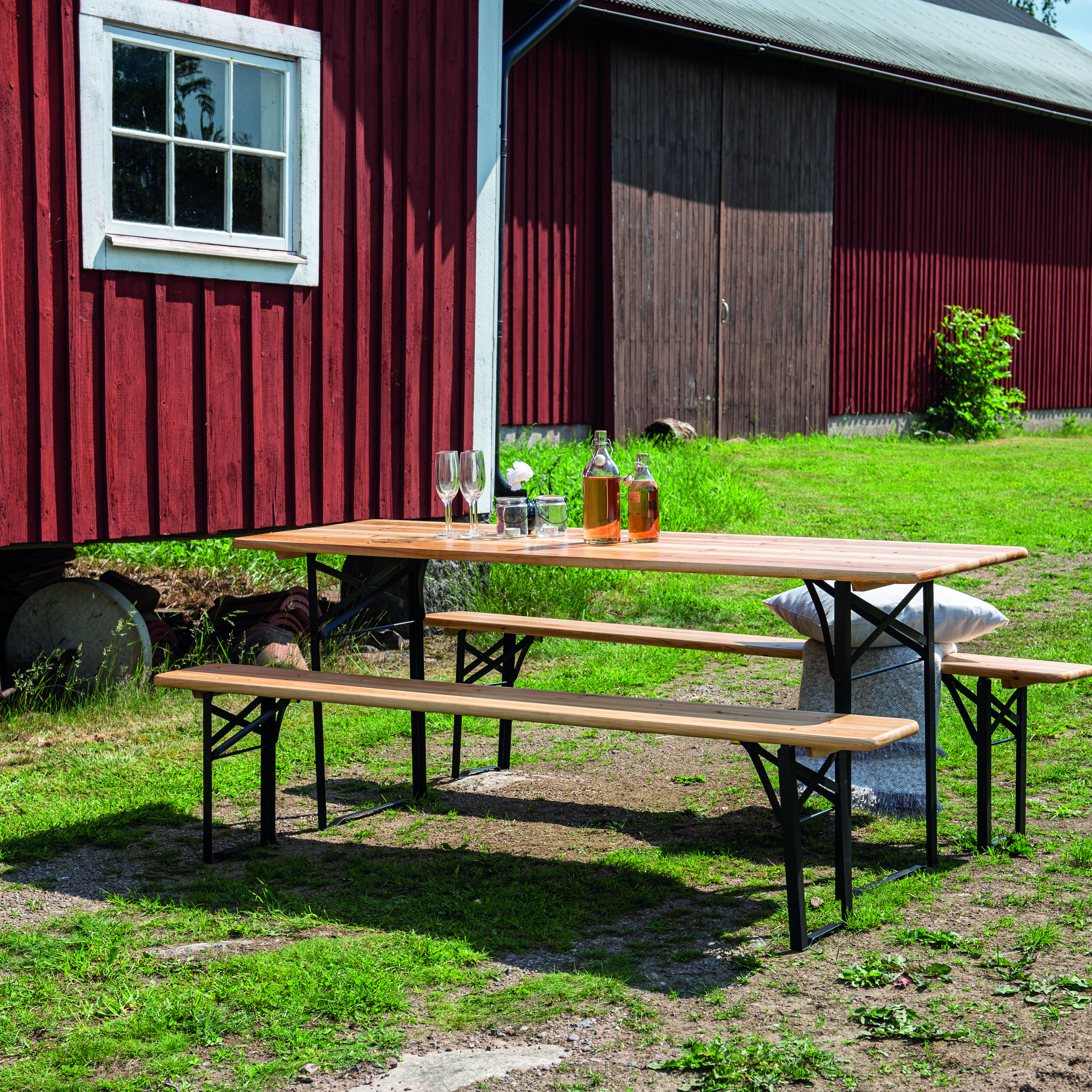 Bänkbord Venture Home Guniess Ihopfällbart Picknickbord med 6 Sittplatser