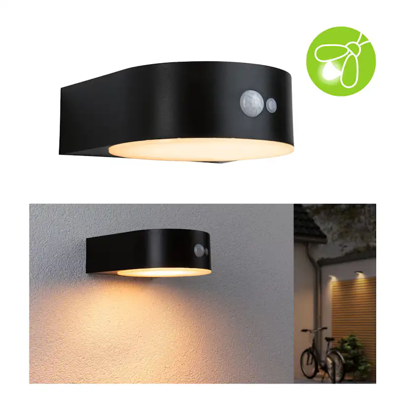 Fasadbelysning Solcell Paulmann Eileen LED med Rörelsesensor IP44 Ljus: Gold Light (insektsvänligt)