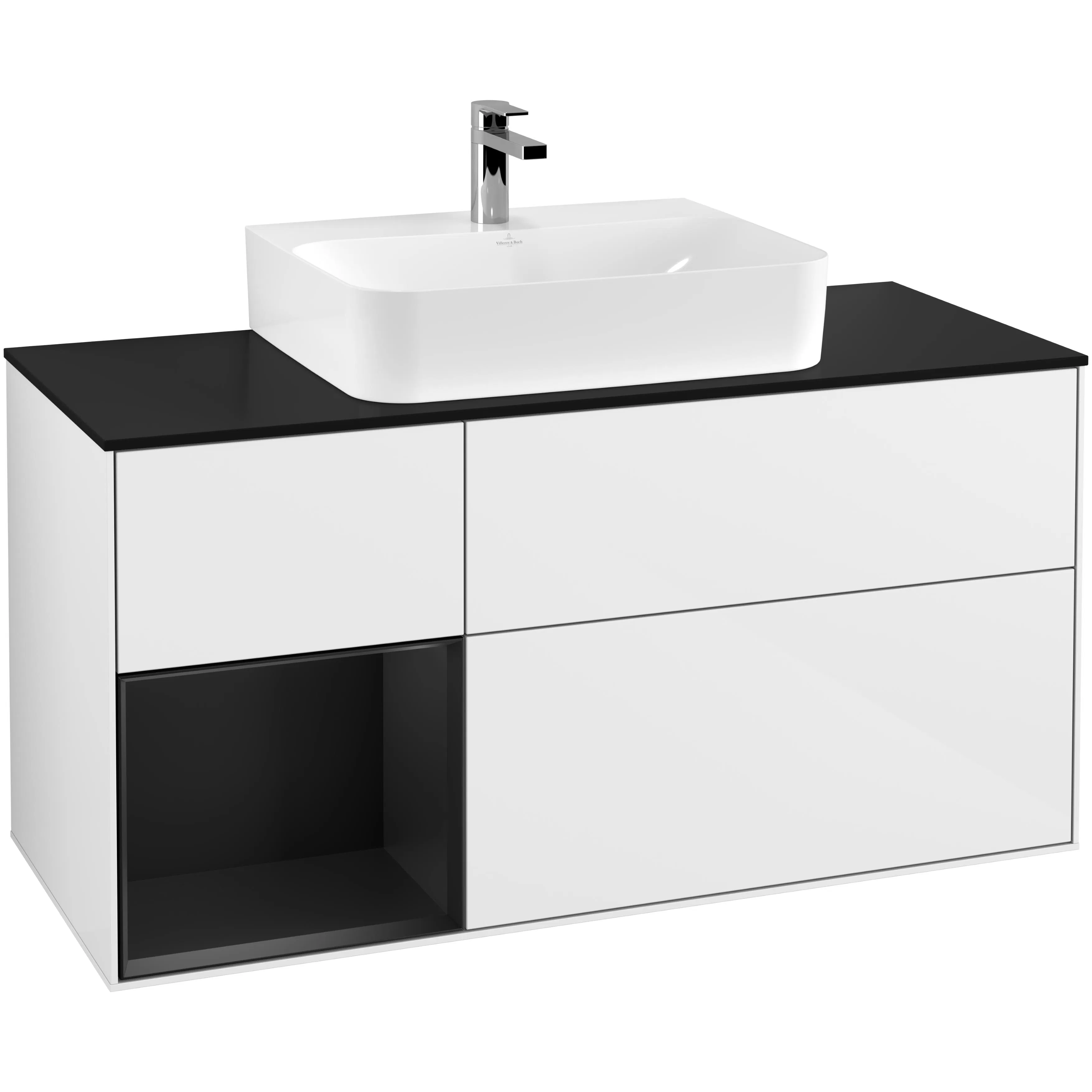 Tvättställsskåp Villeroy & Boch Finion med 3 Lådor Hylla och Bänkskiva för Centrerat Tvättställ