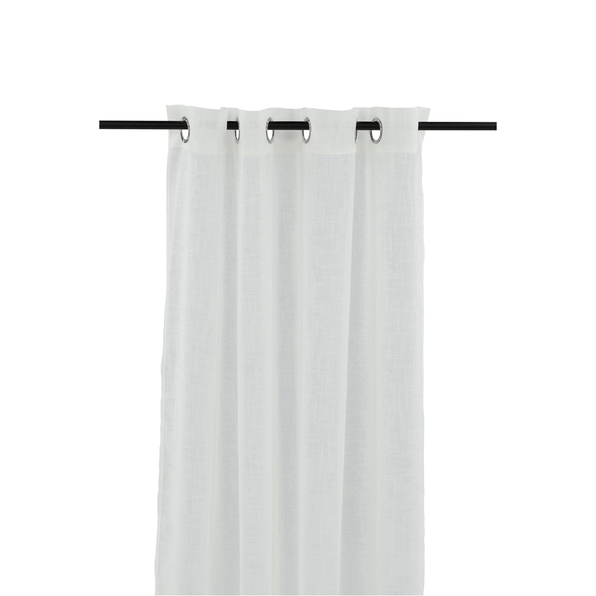 Kaya Curtain Polyester/fake linen - White - 140*290 - Eyelet Vit, Längd: 290 cm