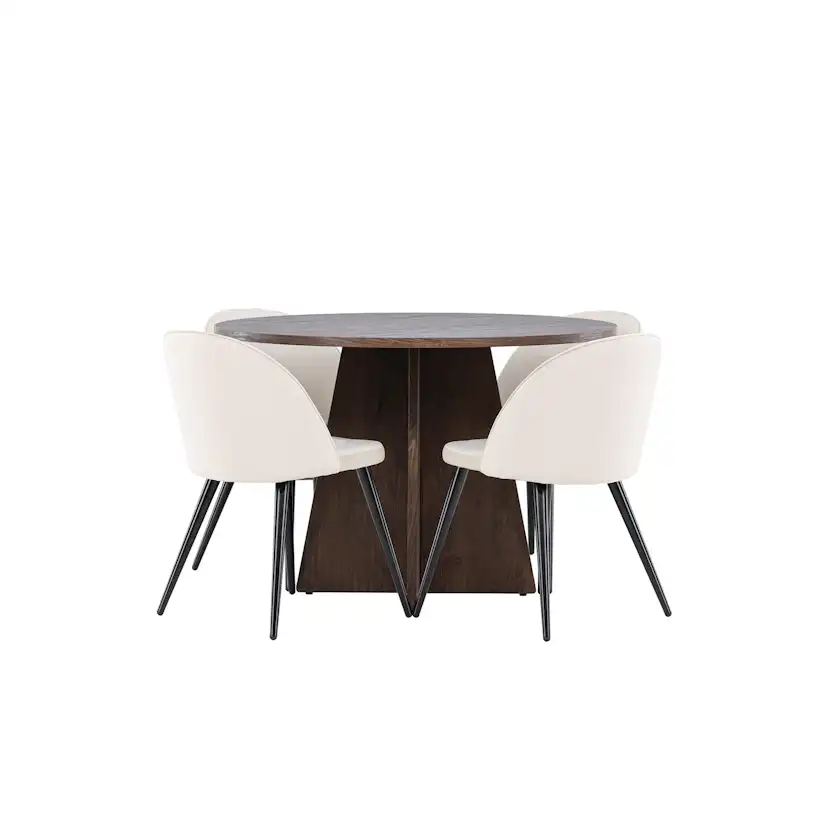 Matgrupp Venture Home Bootcut Ø110 med 4 st Velvet Stolar