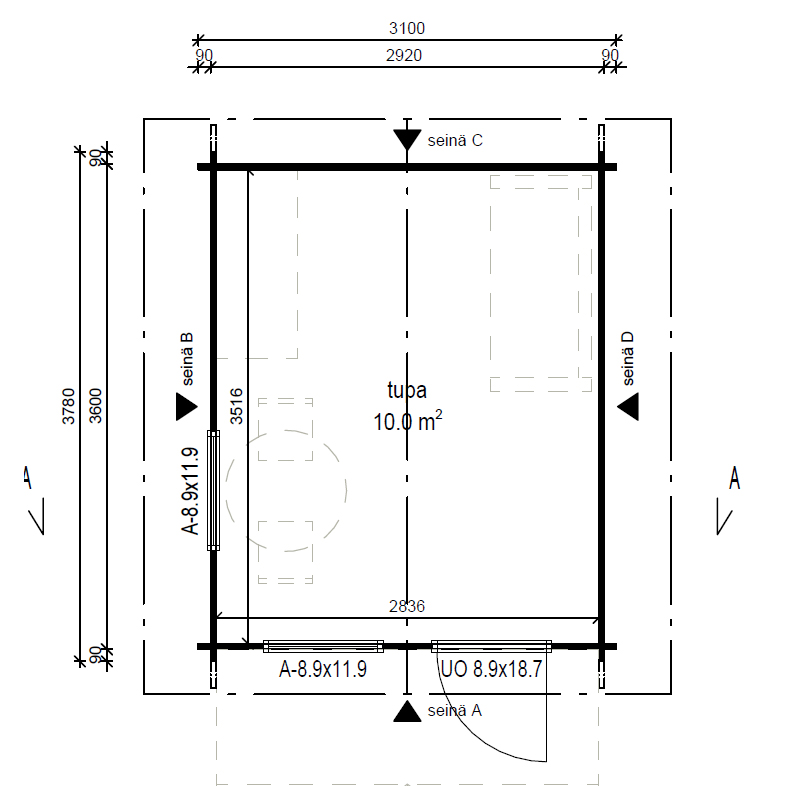 Friggebod LP Garden V-M (10m2)