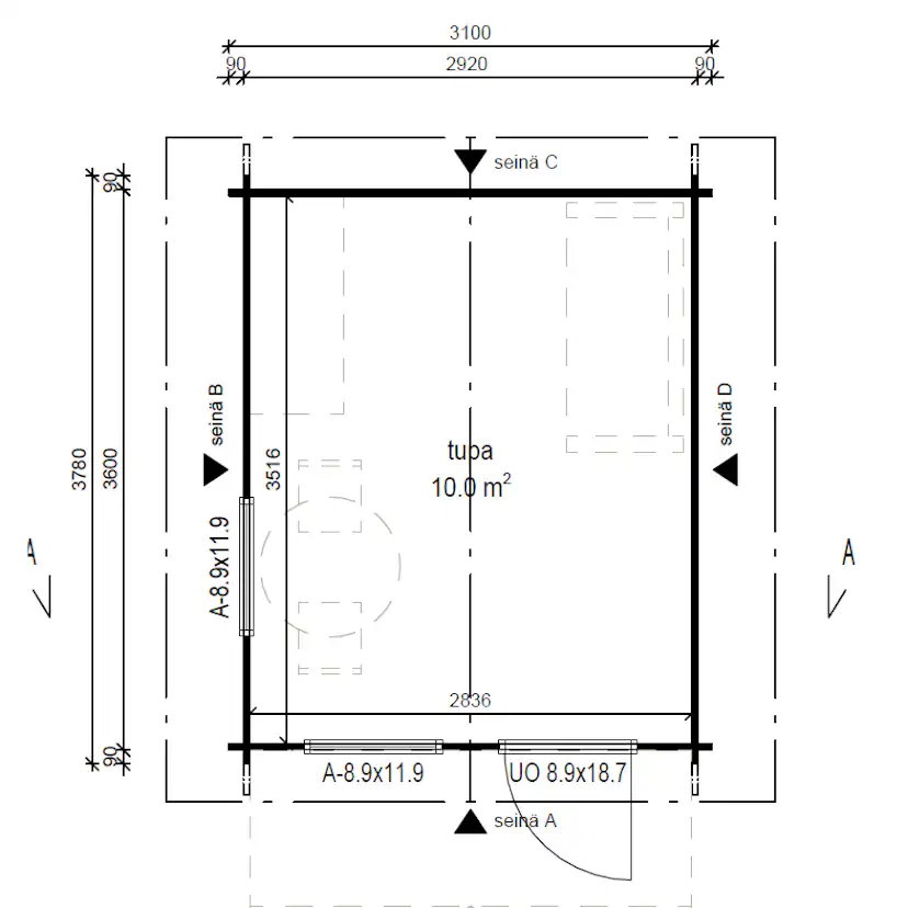 Friggebod LP Garden V-M (10m2)