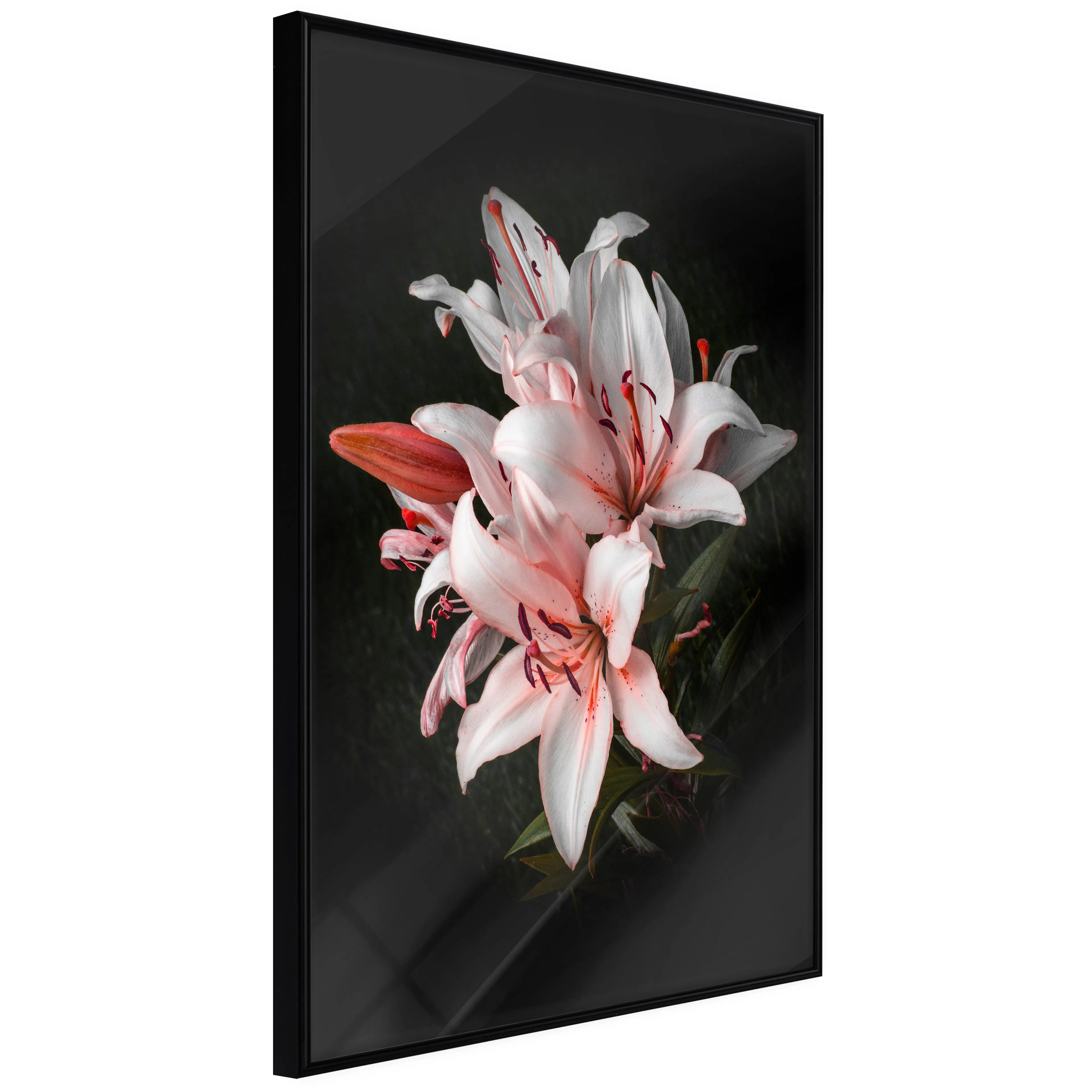 Affisch - Lilies [Poster] 20x30 Svart ram, 20x30 cm