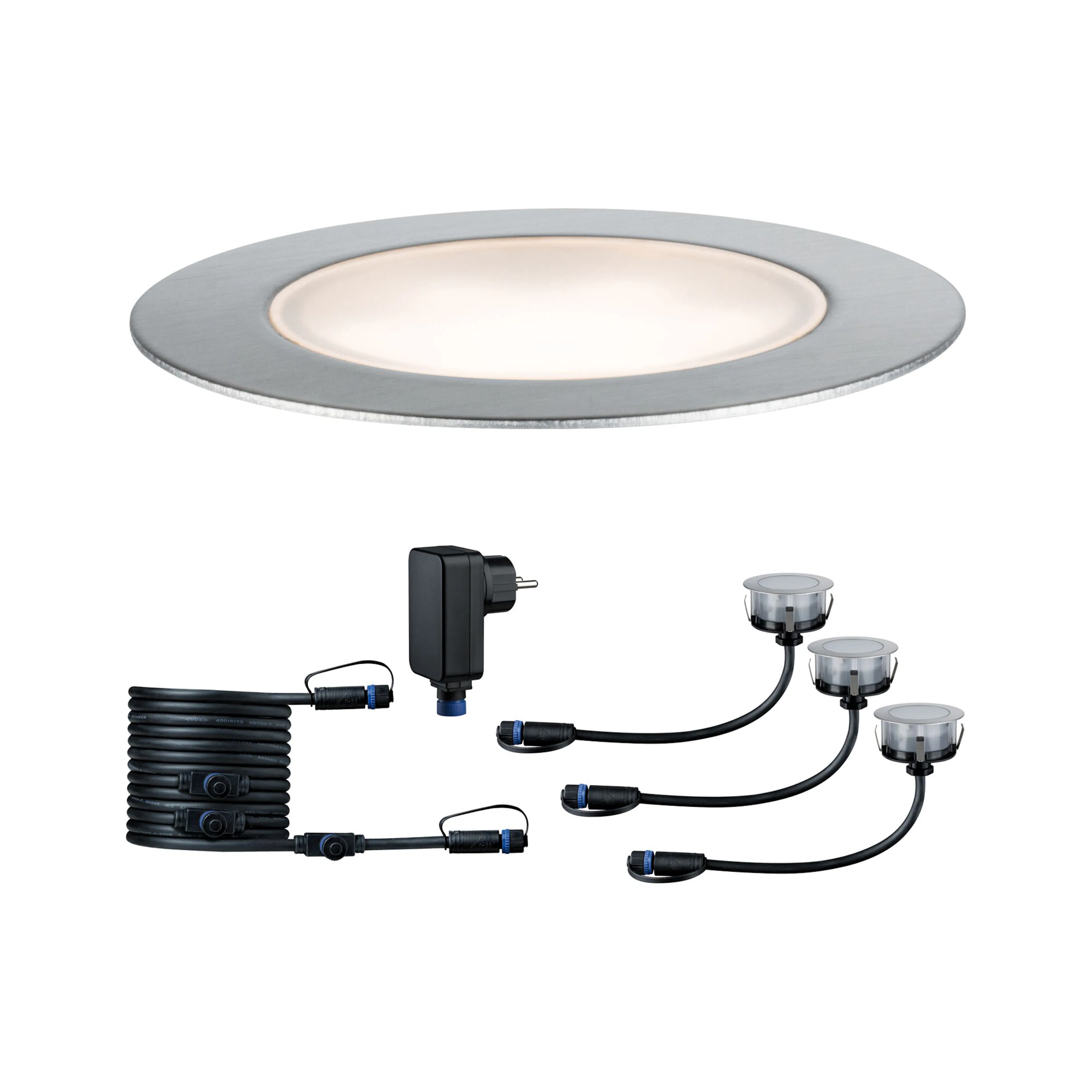LED Infälld Markbelysning Paulmann Plug & Shine Floor Profil Spot Insektsvänlig IP67 2W 3-pack med Kabel & Transformator
