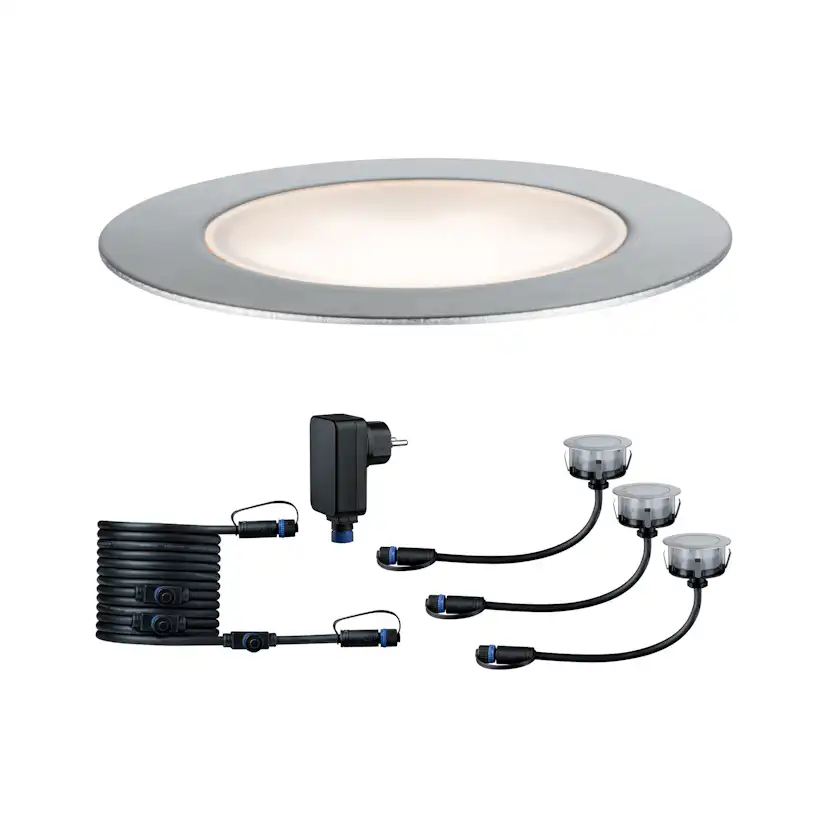 LED Infälld Markbelysning Paulmann Plug & Shine Floor Profil Spot Insektsvänlig IP67 2W 3-pack med Kabel & Transformator