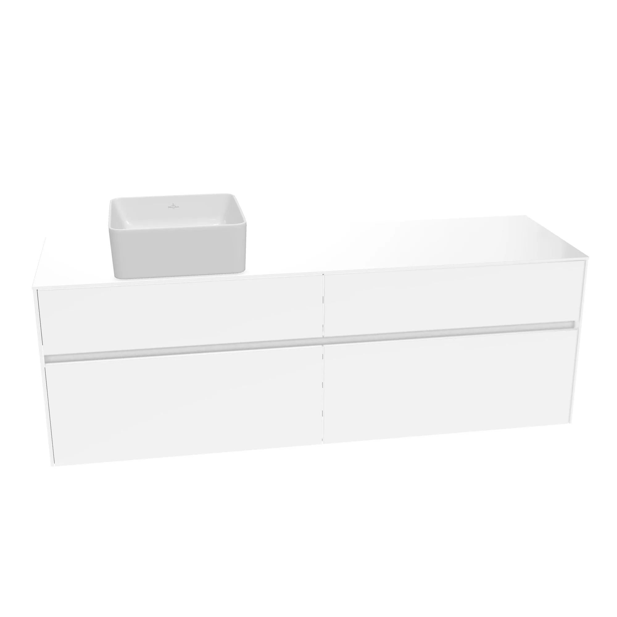 Tvättställsskåp Villeroy & Boch Collaro C05000DH Vit Högblank B: 1600 mm för Tvättställ Vänster utan Belysning