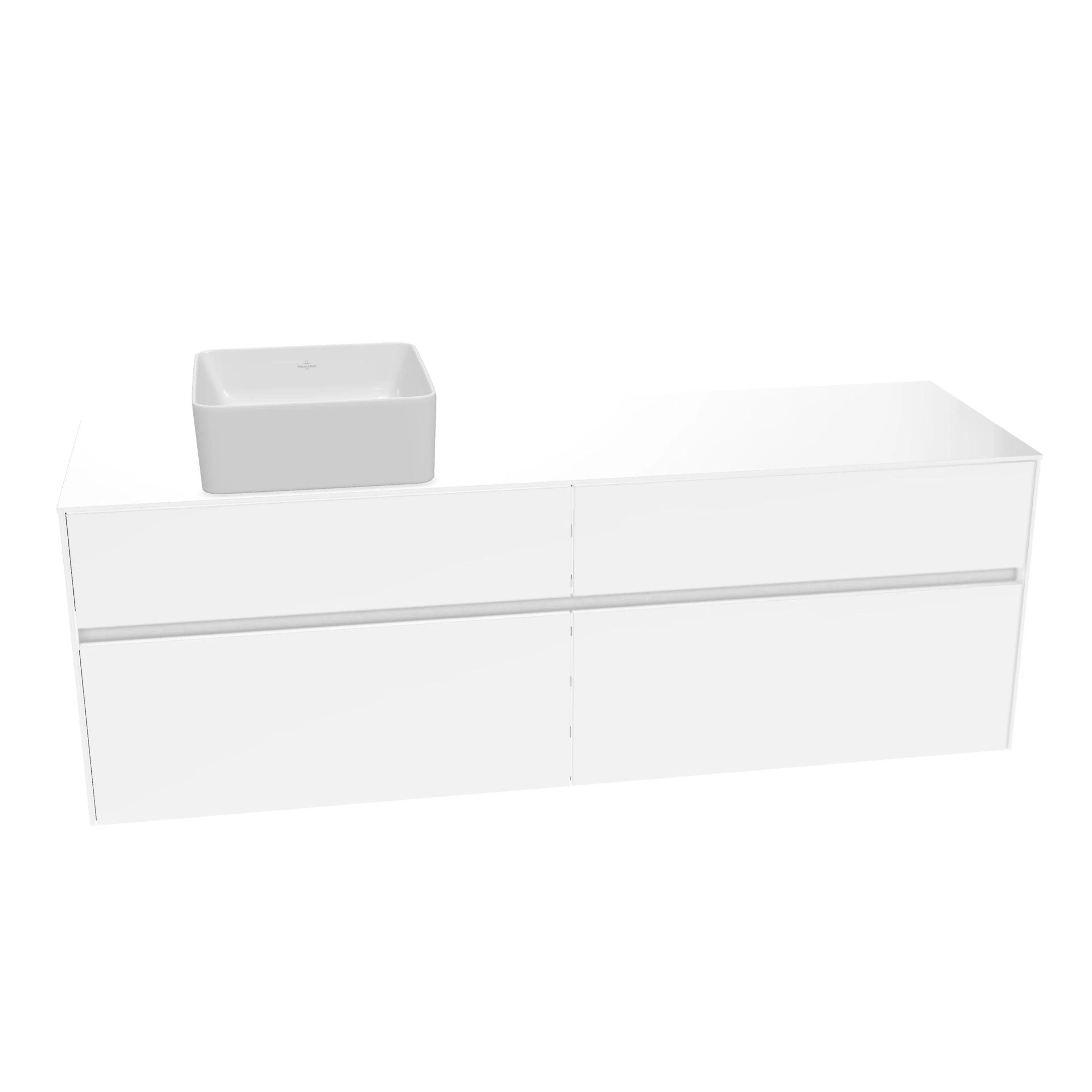 Tvättställsskåp Villeroy & Boch Collaro C05000DH Vit Högblank B: 1600 mm för Tvättställ Vänster utan Belysning