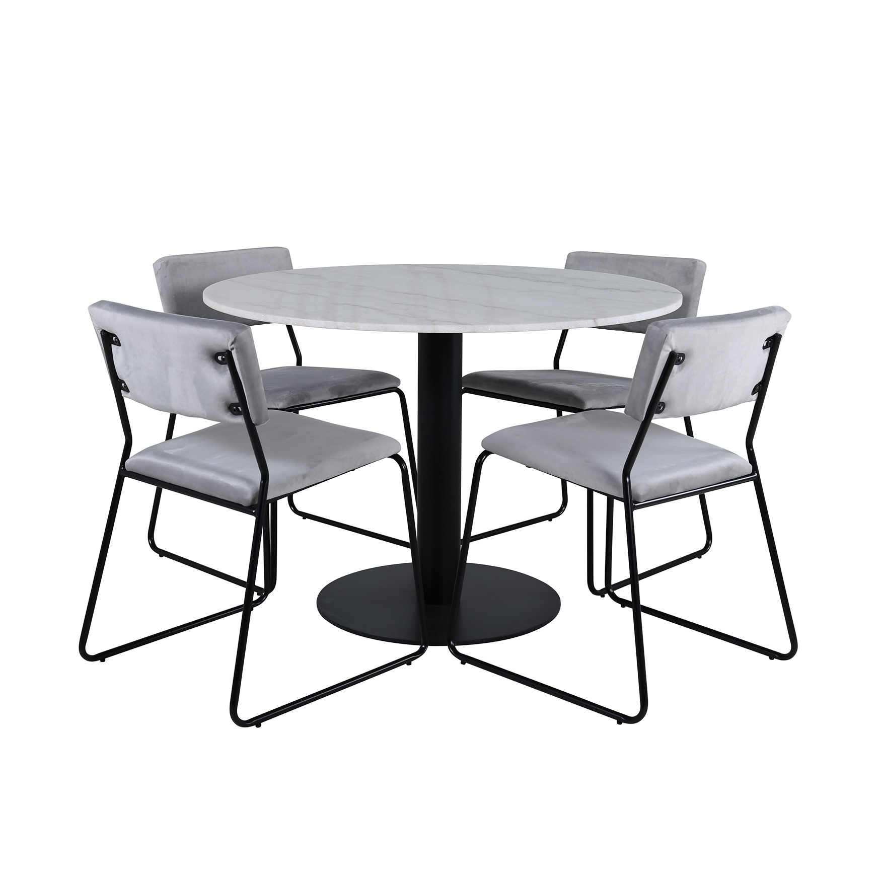 Matgrupp Venture Home med Ester Matbord och 4 Kungshamn Matstolar i Sammet