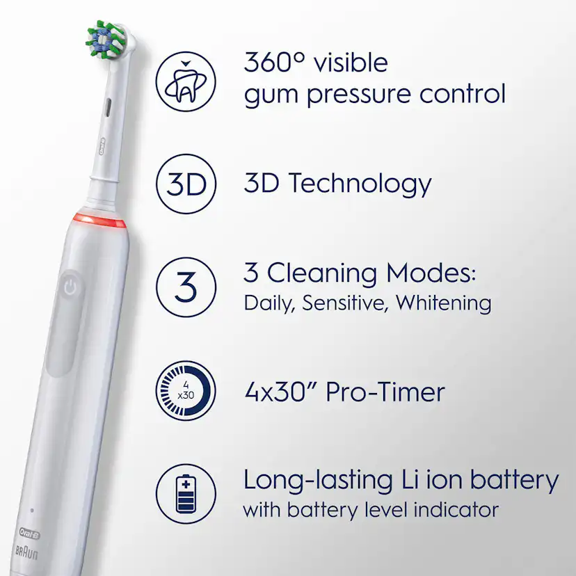 Eltandborste Oral-B Pro3 Duo Black/White med Timerfunktion & 3 Borsthuvuden