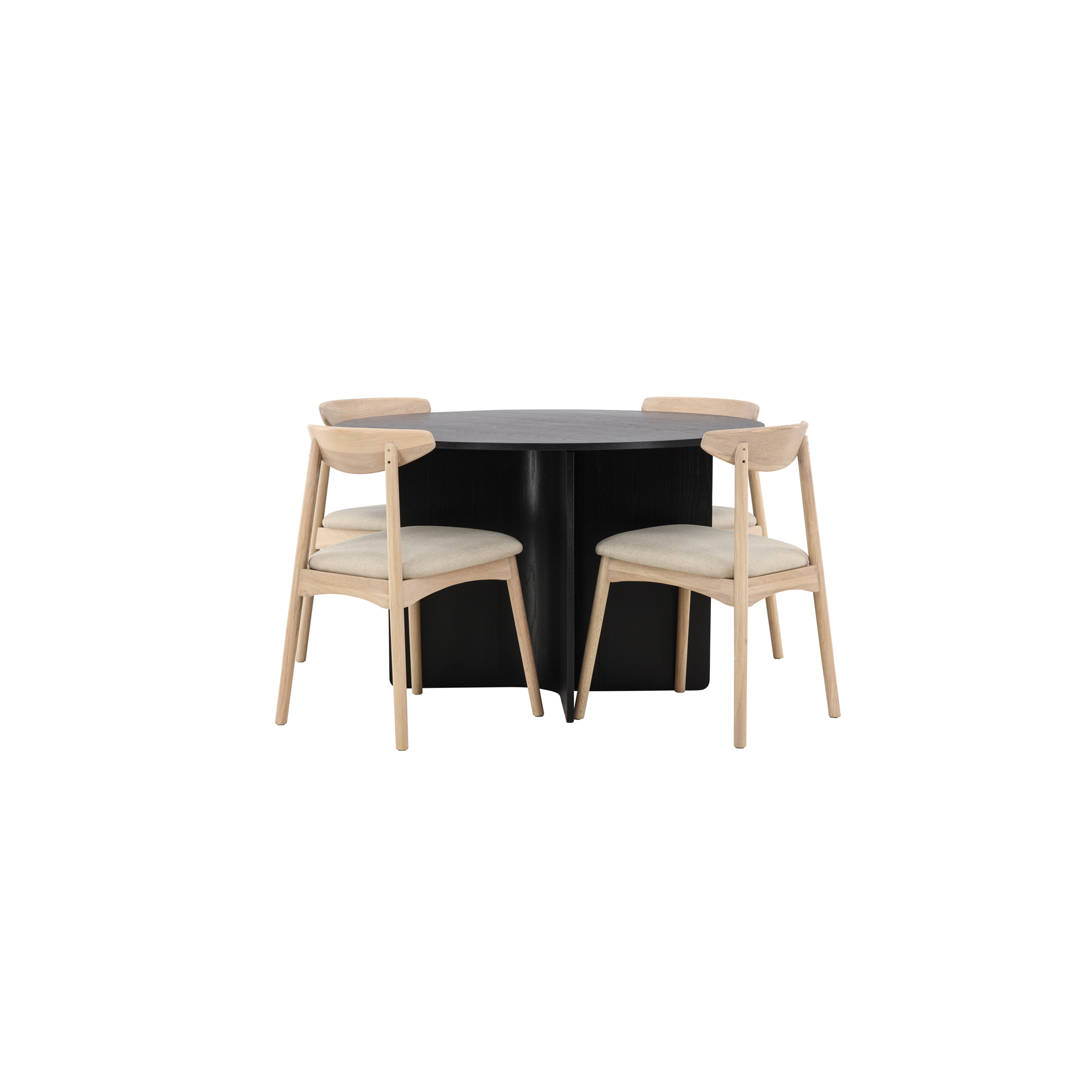 Matgrupp Venture Home Tyresö Matbord Ø120 cm cm med 4st Ven Matstolar