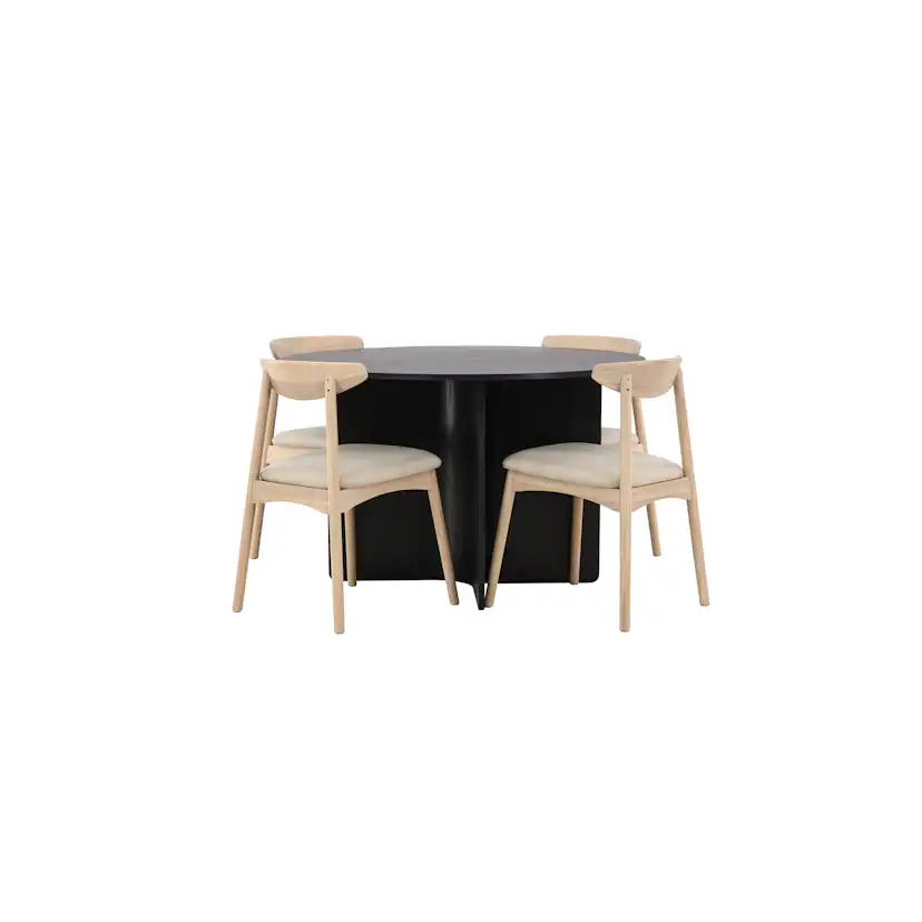 Matgrupp Venture Home Tyresö Matbord Ø120 cm cm med 4st Ven Matstolar