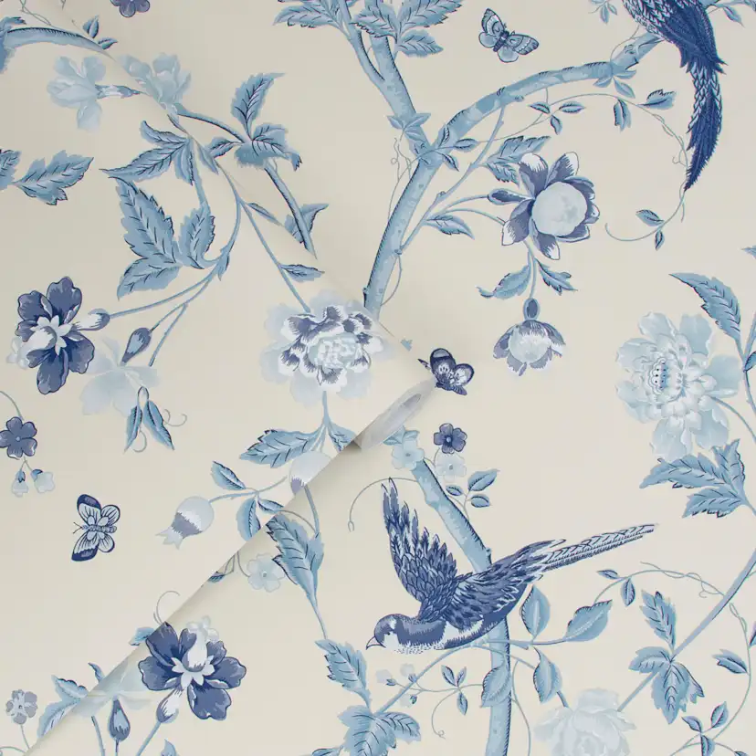 Tapet Laura Ashley Summer Palace Royal Blue 113390 EasyUp, Mönstrad Blå