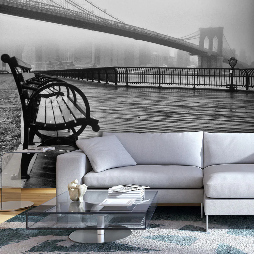 Fototapet Arkiio A Foggy Day On The Brooklyn Bridge