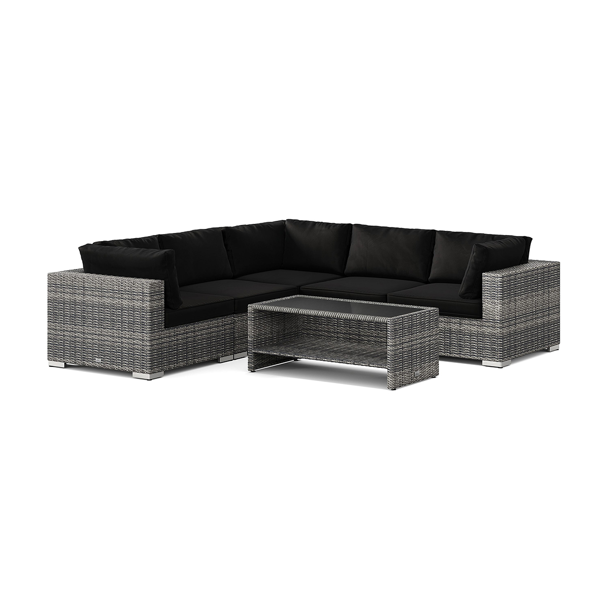 Loungegrupp Comfort Garden Bahamas utomhus hörnsoffa 5-sits vändbar och bord med hylla