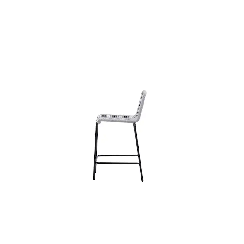 Lindos Barchair Steel - Black / Svart/Ljusgrå